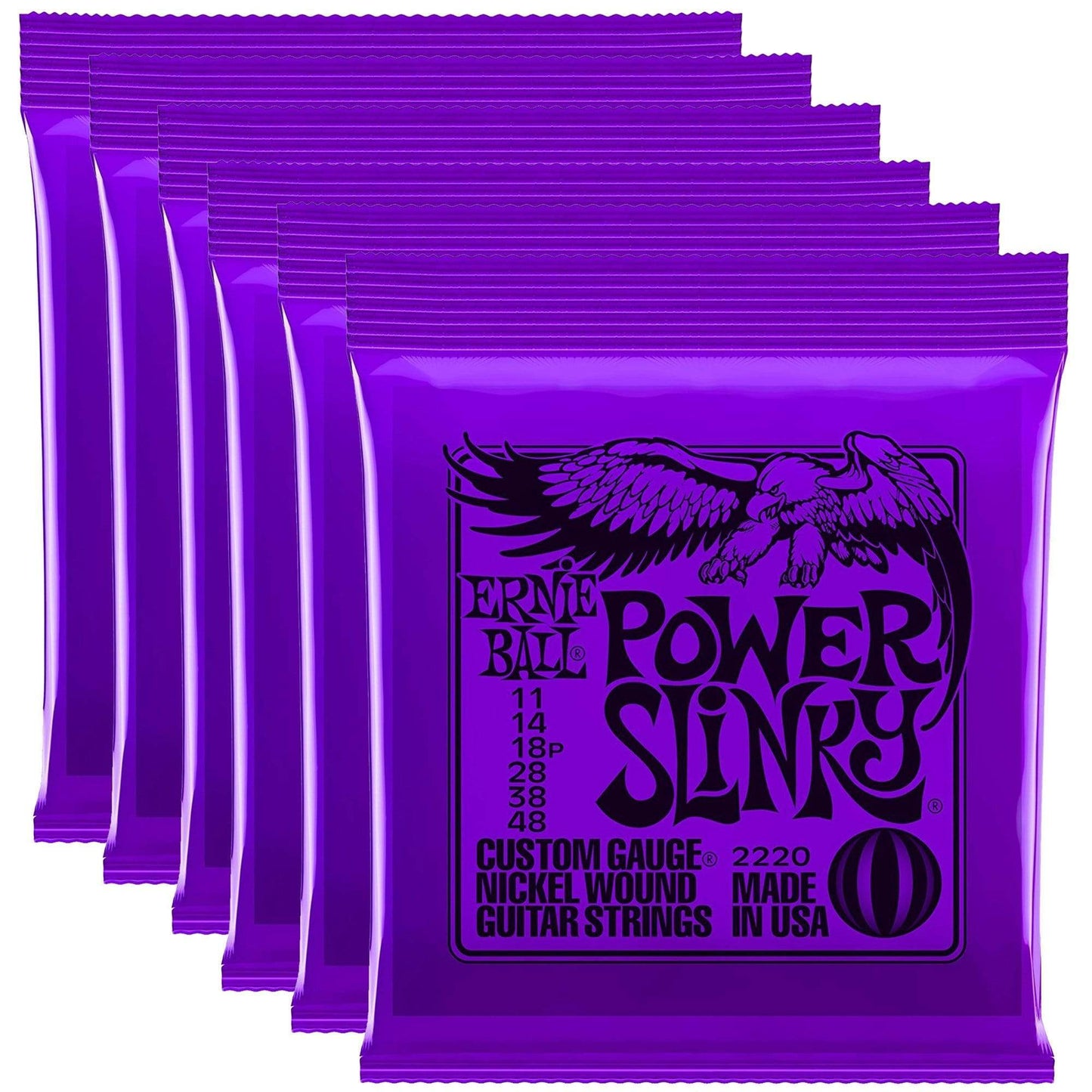 Ernie Ball 2220 Power Slinky 11-48 (6 Pack Bundle) Accessories / Strings / Guitar Strings