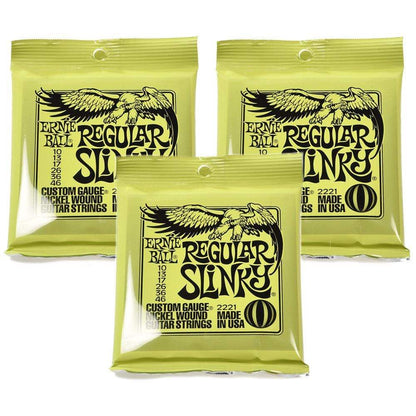 Ernie Ball 2221 Regular Slinky 10-46 (3 Pack Bundle) Accessories / Strings / Guitar Strings