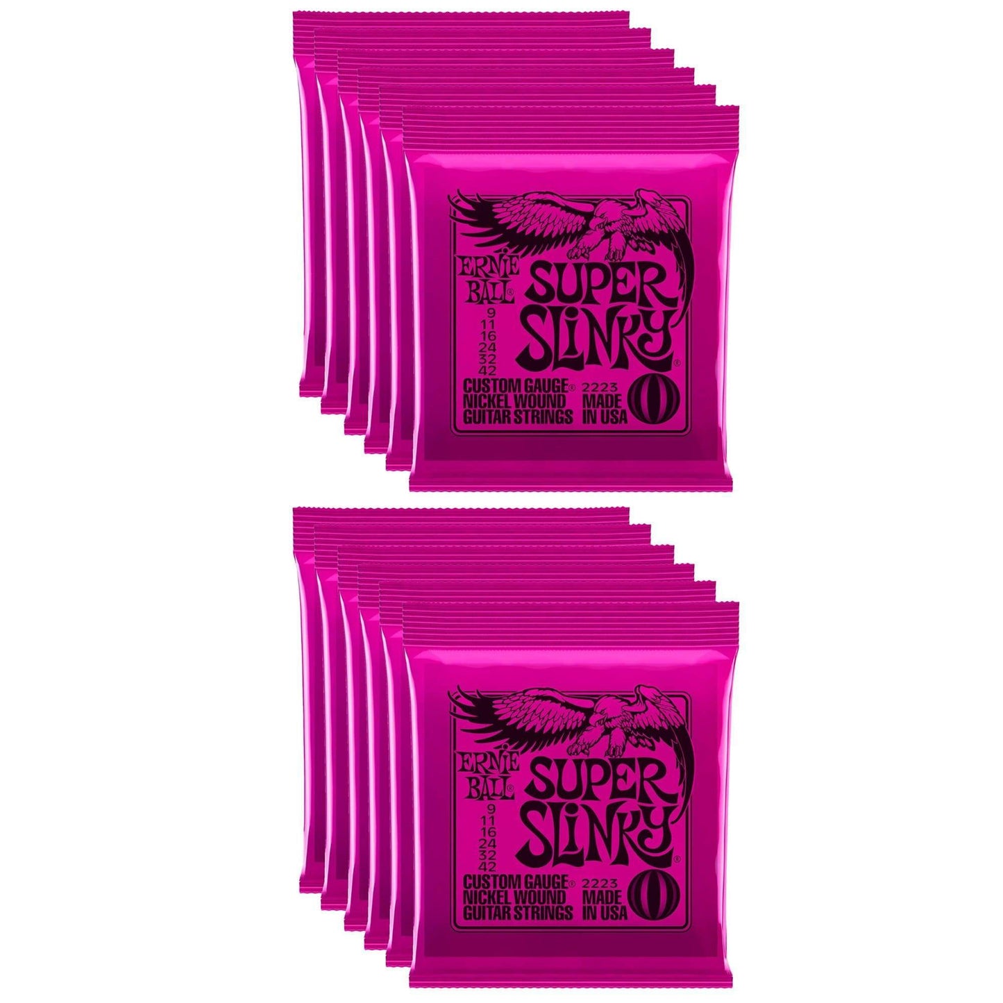 Ernie Ball 2223 Super Slinky 9-42 (12 Pack Bundle) Accessories / Strings / Guitar Strings