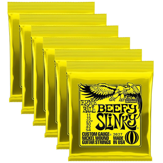 Ernie Ball 2627 Beefy Slinky 11-54 (6 Pack Bundle) Accessories / Strings / Guitar Strings