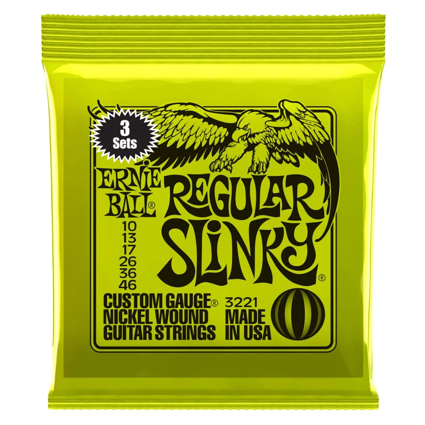 Ernie Ball 3221 Regular Slinky Nickel Wound Strings 10-46 3-Pack Accessories / Strings / Guitar Strings