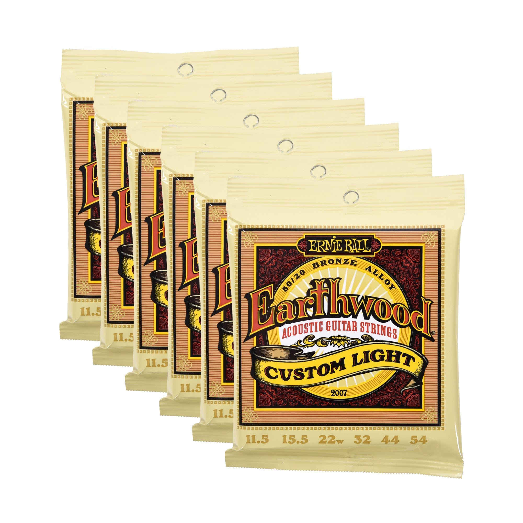 Ernie Ball Earthwood Custom Light Acoustic Strings 80 20 Bronze