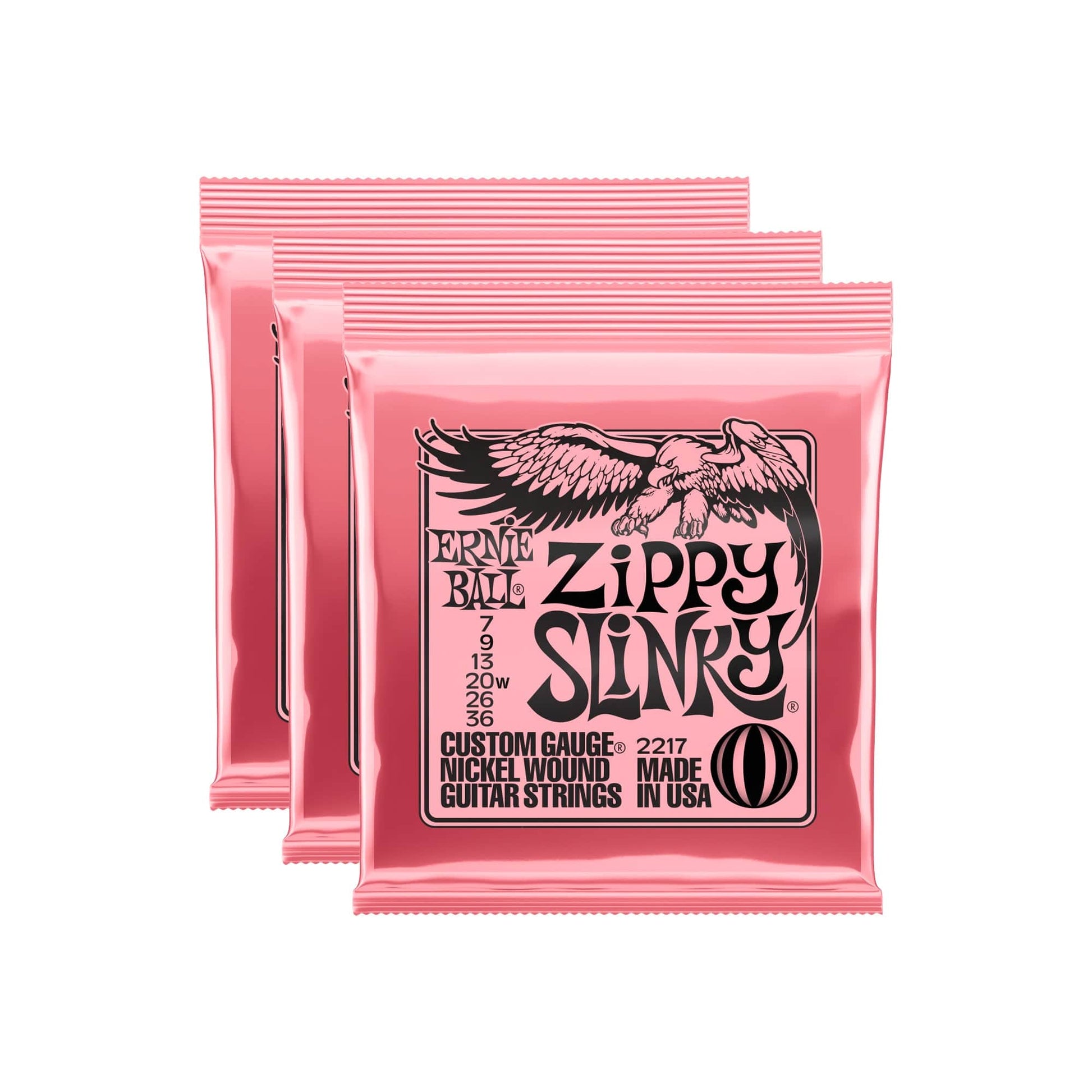 Ernie Ball Zippy Slinky 7-36 3 Pack Bundle Accessories / Strings / Guitar Strings