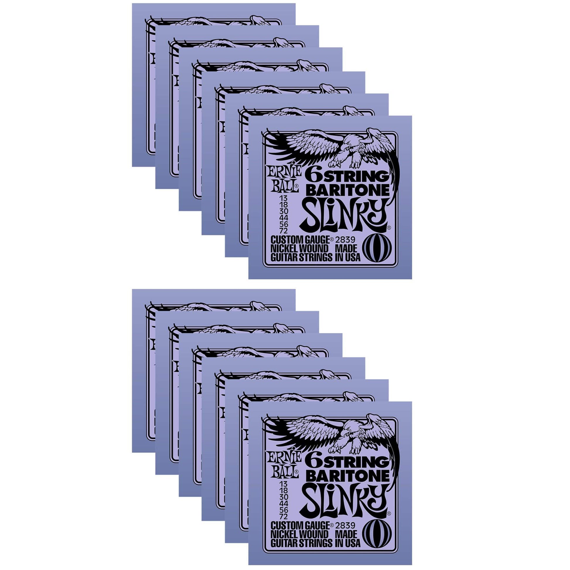 Ernie Ball 2839 6 String Baritone 13-72 (12 Pack Bundle) Accessories / Strings / Other Strings