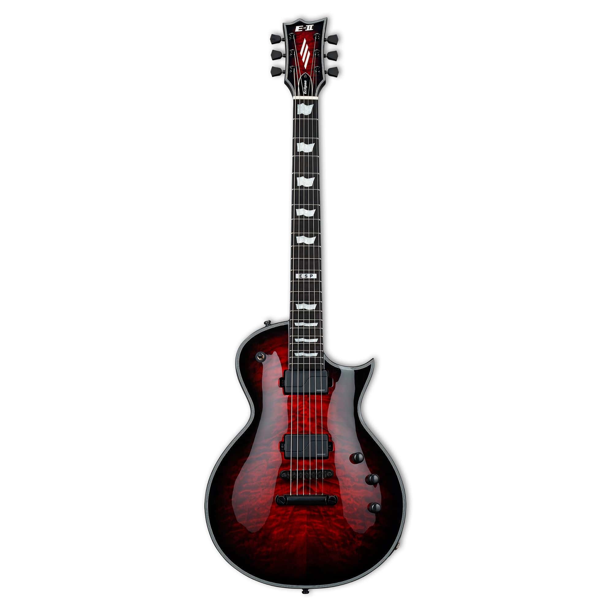 ESP E-II EC QM See Thru Black Cherry Sunburst w/Fishman Fluence Electric Guitars / Solid Body