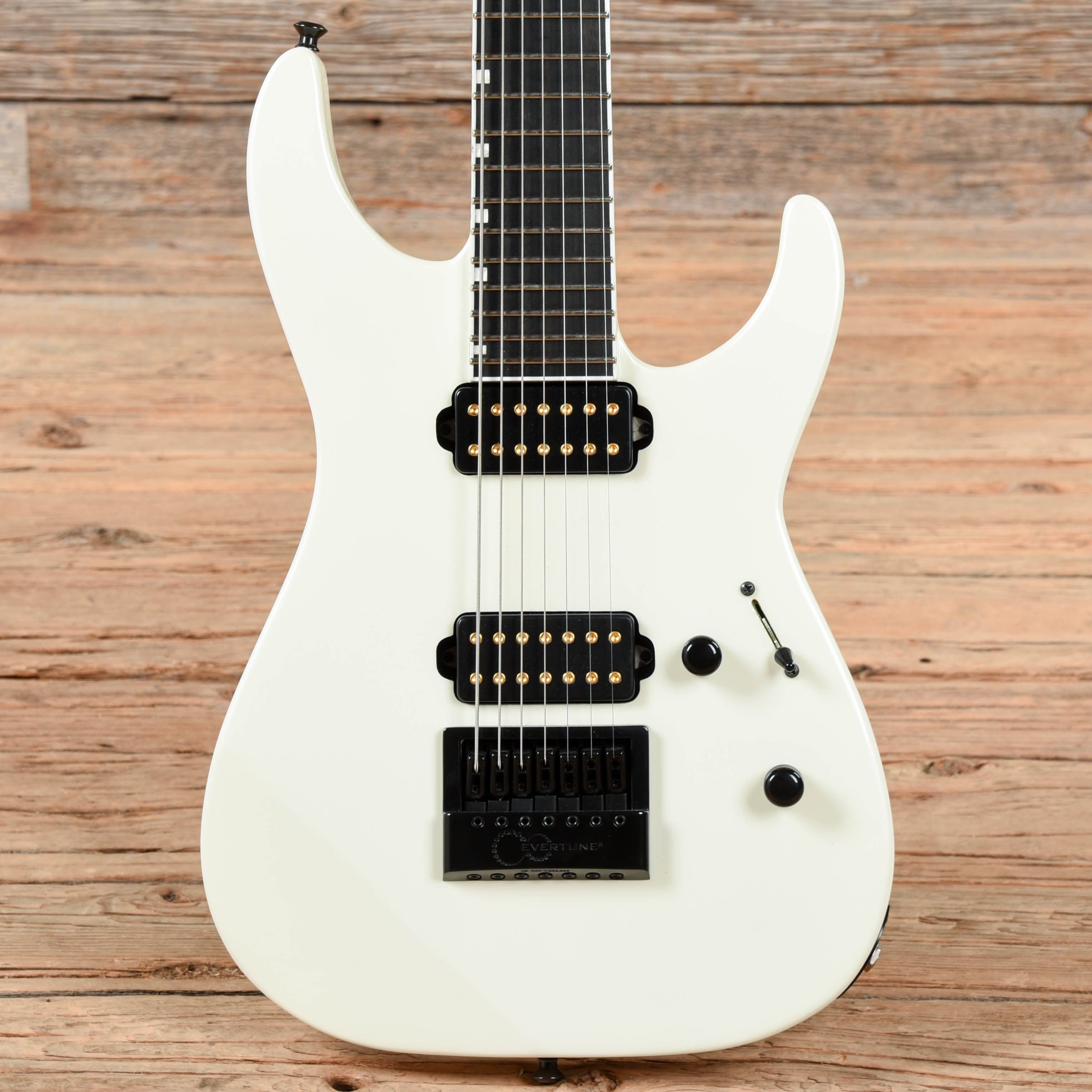 ESP E-II M-II 7B Baritone Evertune White Electric Guitars / Solid Body