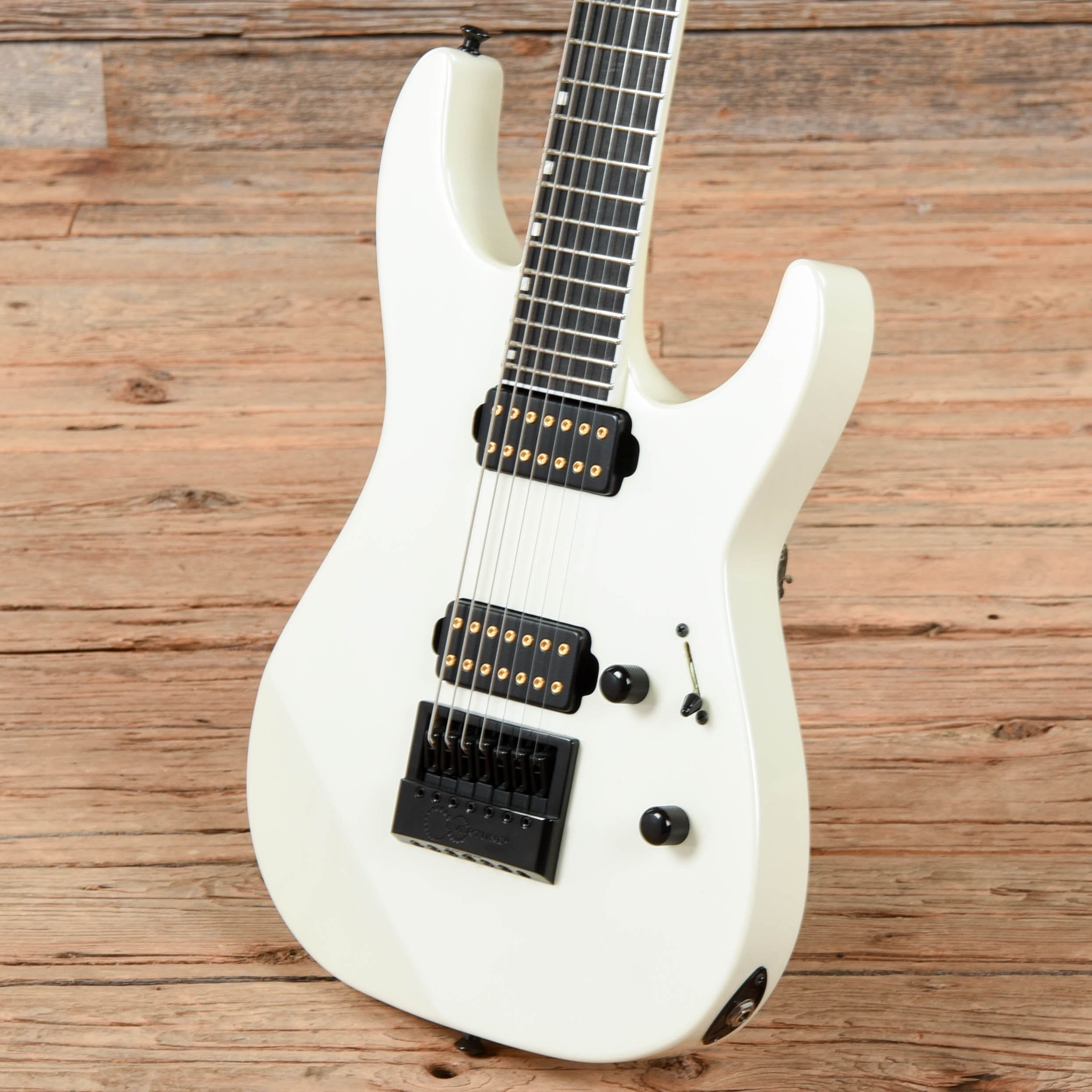 ESP E-II M-II 7B Baritone Evertune White Electric Guitars / Solid Body