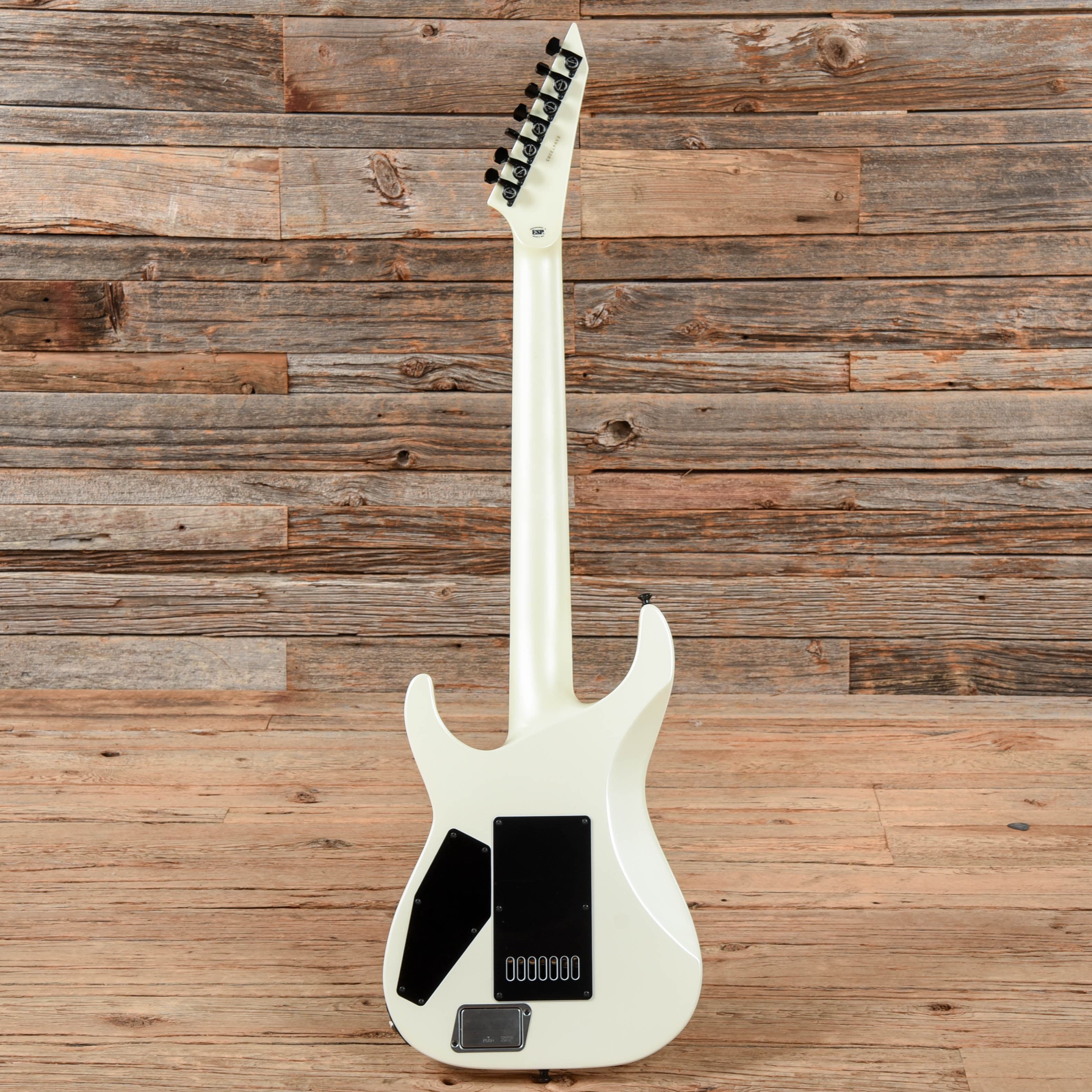 ESP E-II M-II 7B Baritone Evertune White Electric Guitars / Solid Body