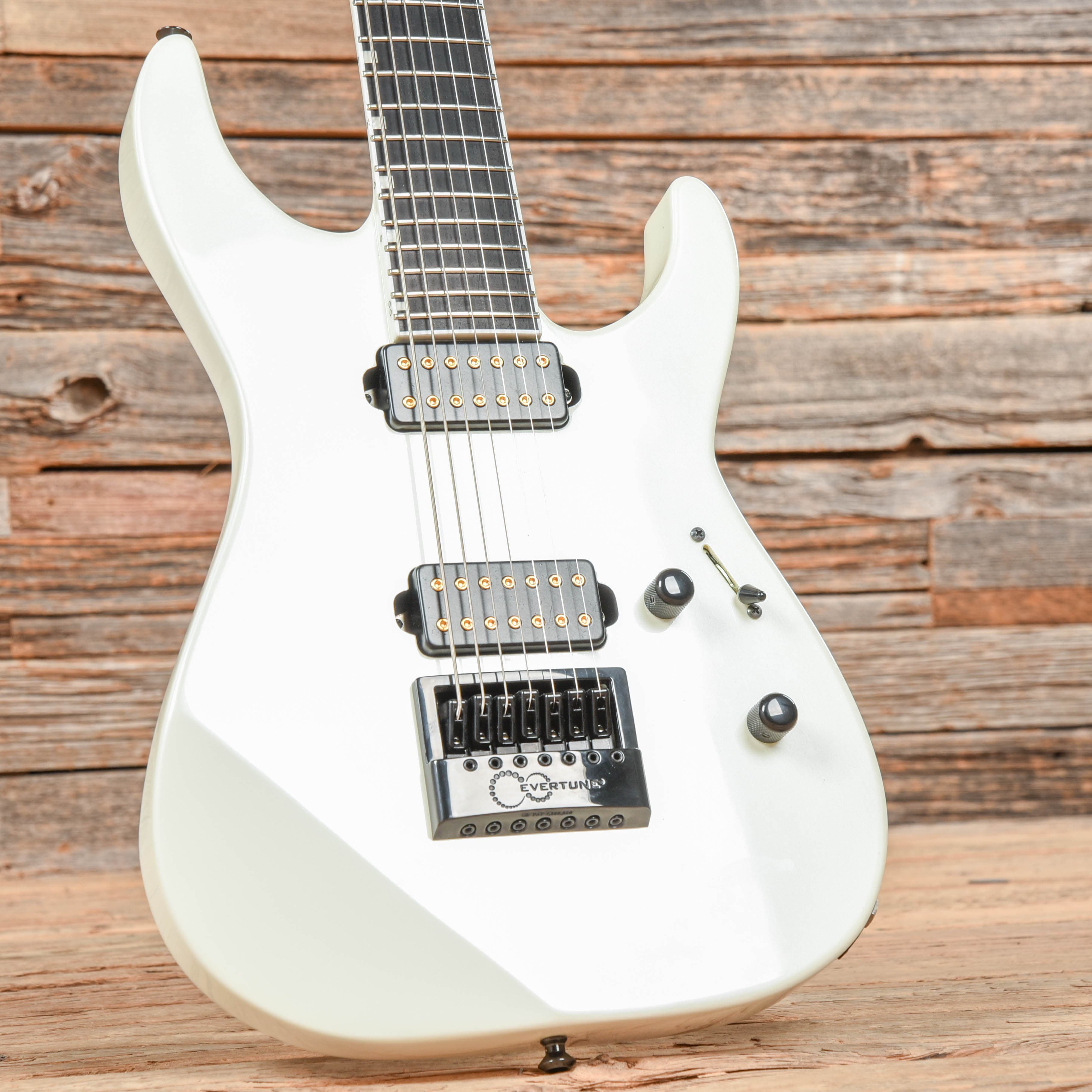 ESP E-II M-II 7B Baritone Evertune White Electric Guitars / Solid Body