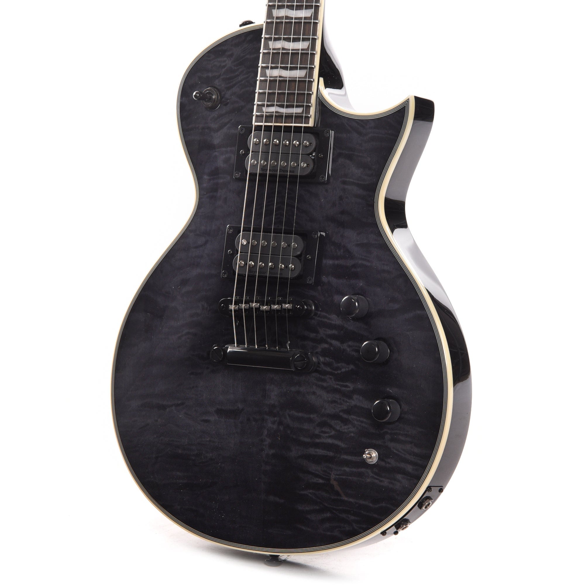 ESP LTD EC-1000 Piezo Quilted Maple See Thru Black Electric Guitars / Solid Body