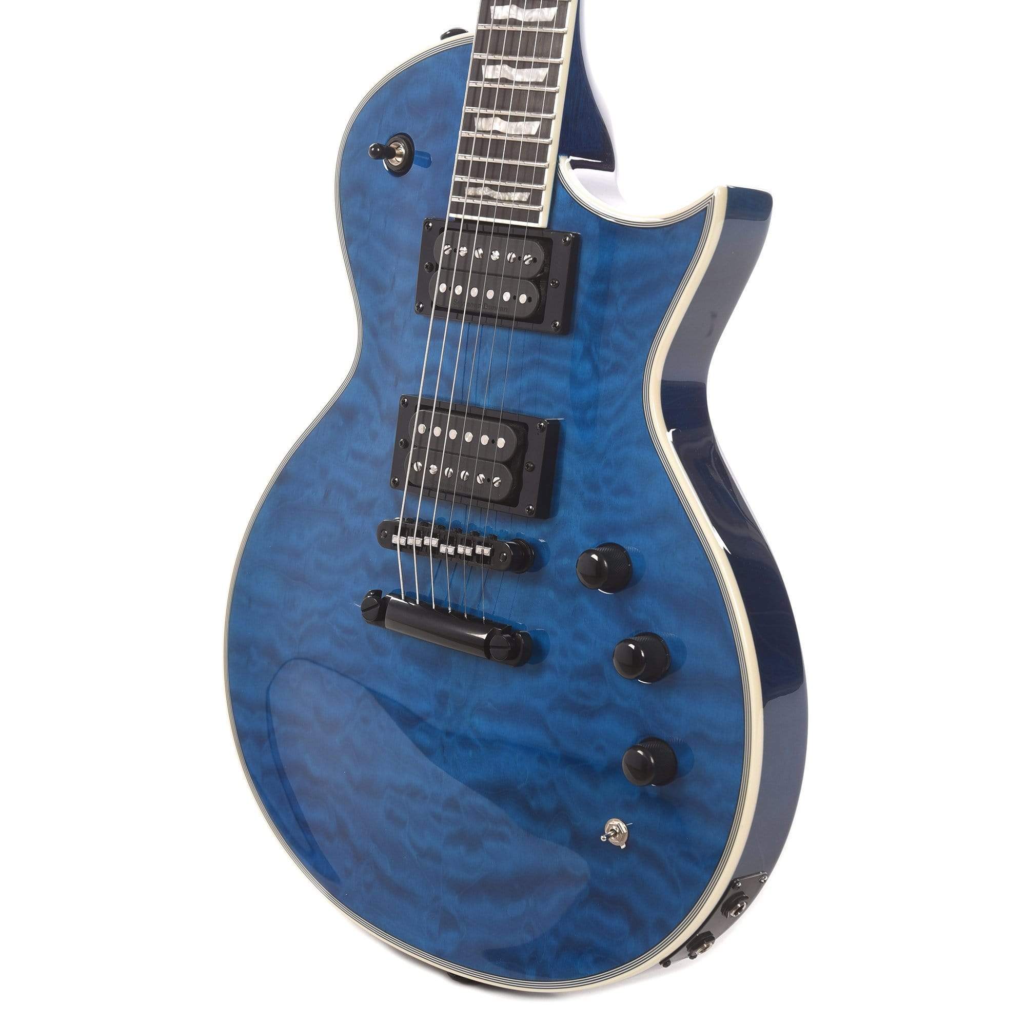 ESP LTD EC-1000 Piezo Quilted Maple See Thru Blue Electric Guitars / Solid Body