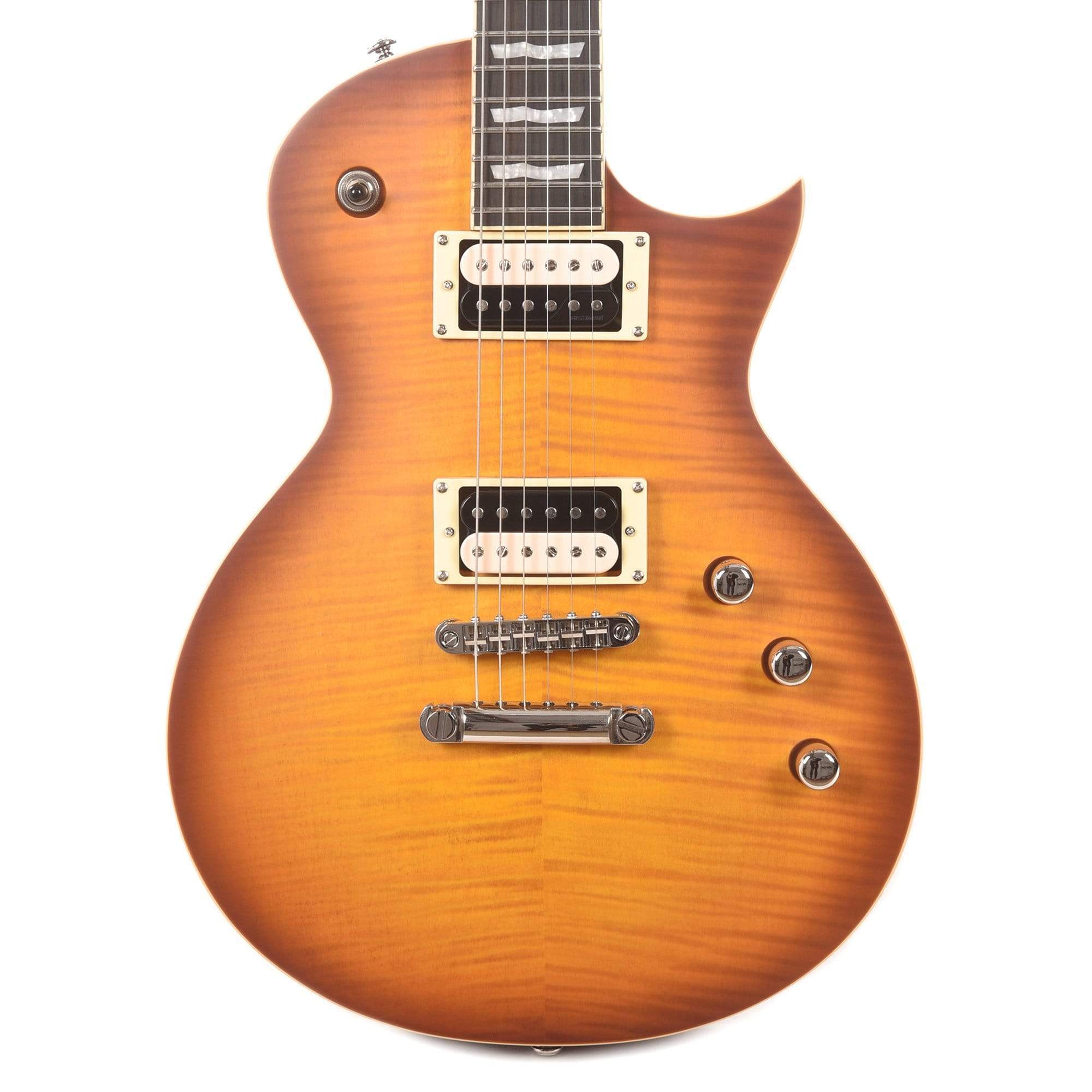 ESP LTD EC-1000T Flame Maple Honey Burst Satin Electric Guitars / Solid Body