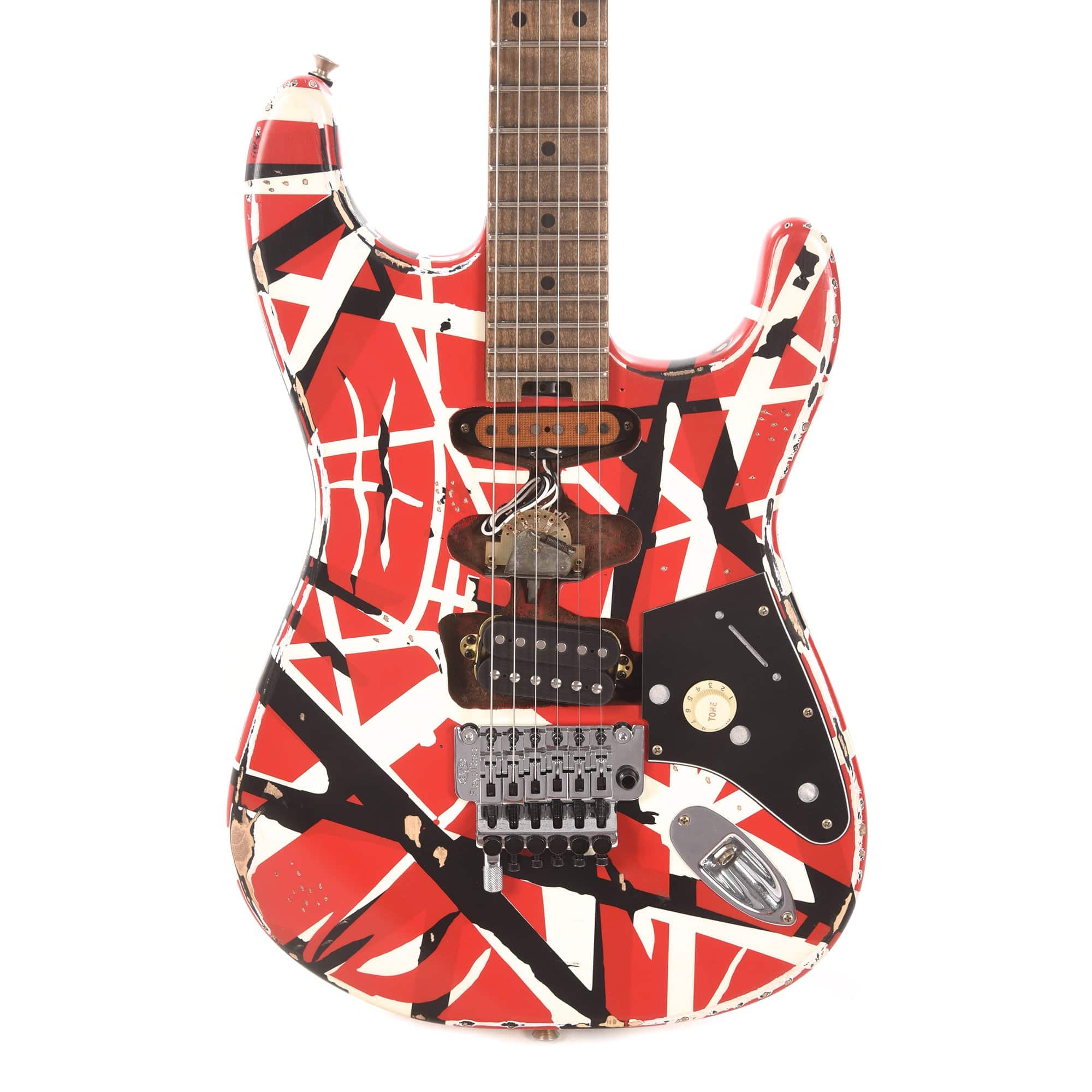 EVH Striped Series Frankie Red/White/Black Relic – Chicago Music Exchange