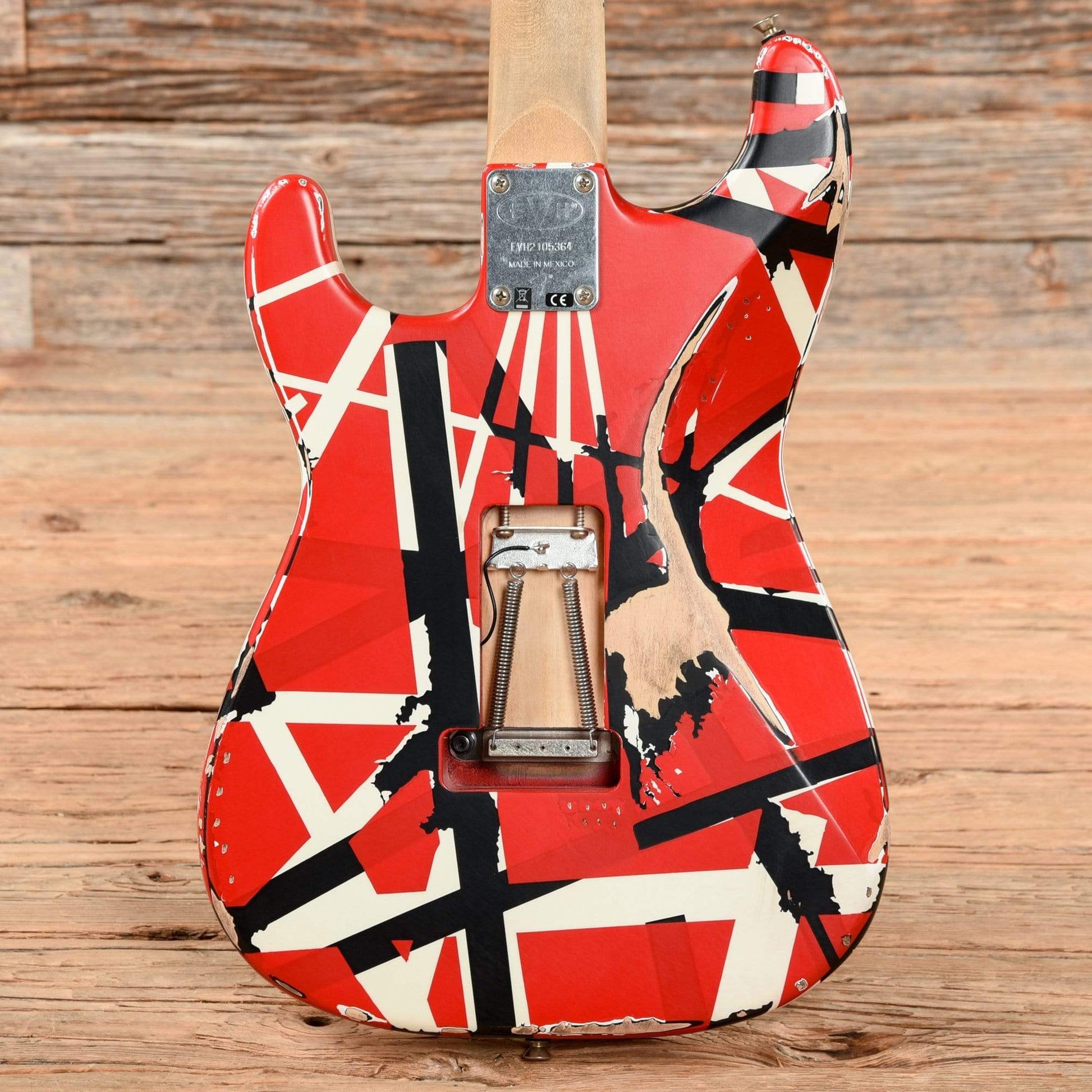 EVH Striped Series Frankie Red / White / Black Stripes Relic 2021 Electric Guitars / Solid Body