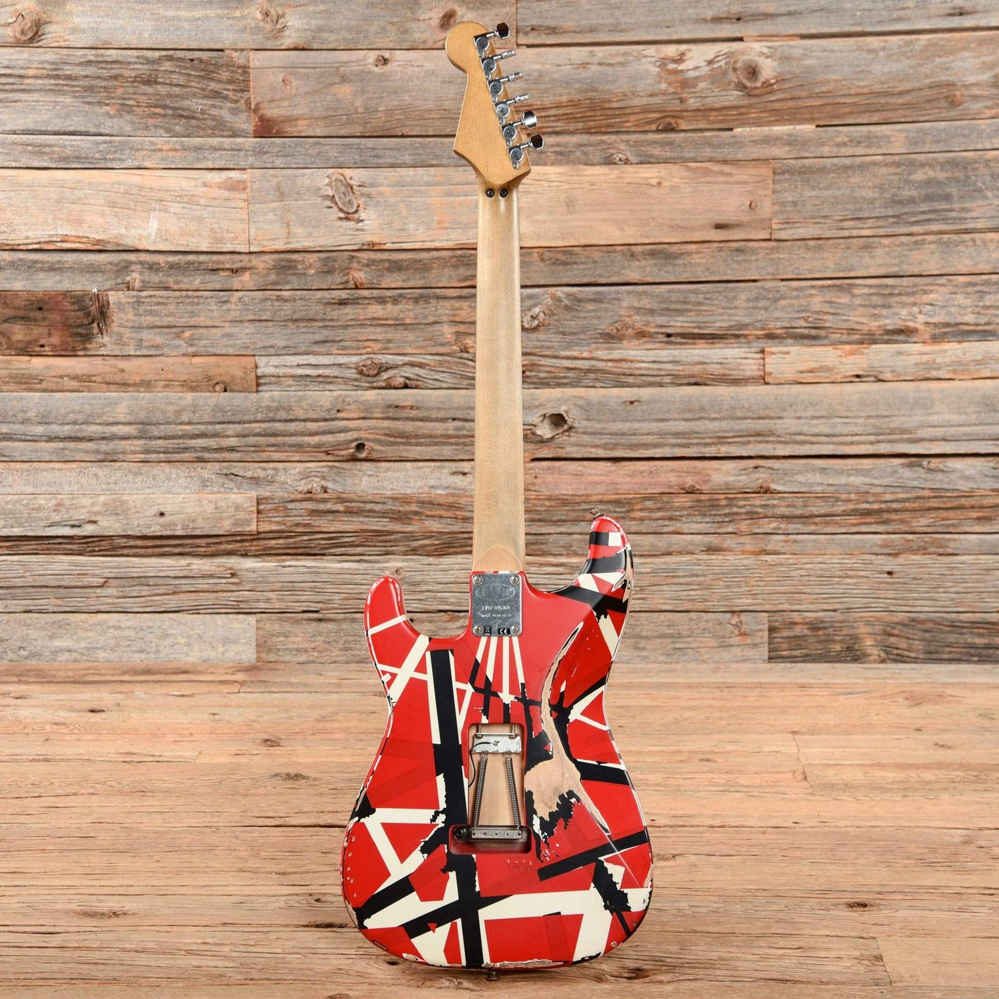 EVH Striped Series Frankie Red / White / Black Stripes Relic 2021 Electric Guitars / Solid Body