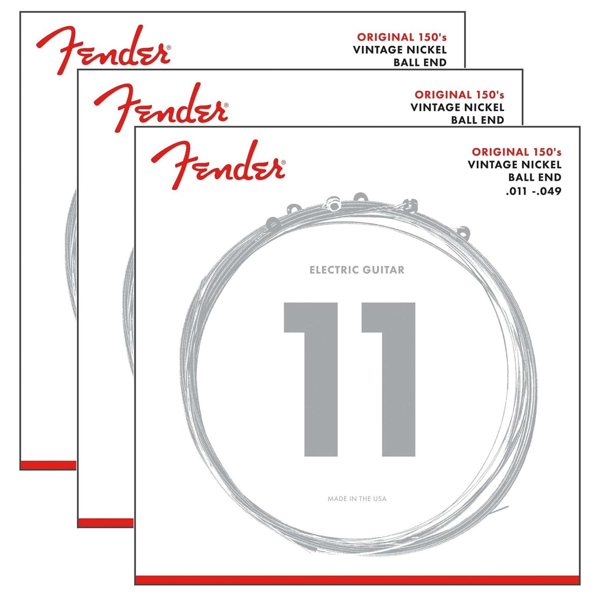 Fender 150M Pure Nickel 11-49 (3 Pack Bundle) Accessories / Strings / Guitar Strings