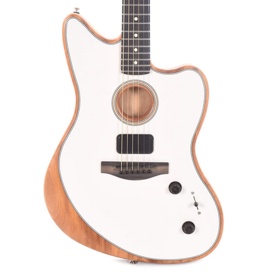 Fender American Acoustasonic Jazzmaster Arctic White Acoustic Guitars / Built-in Electronics