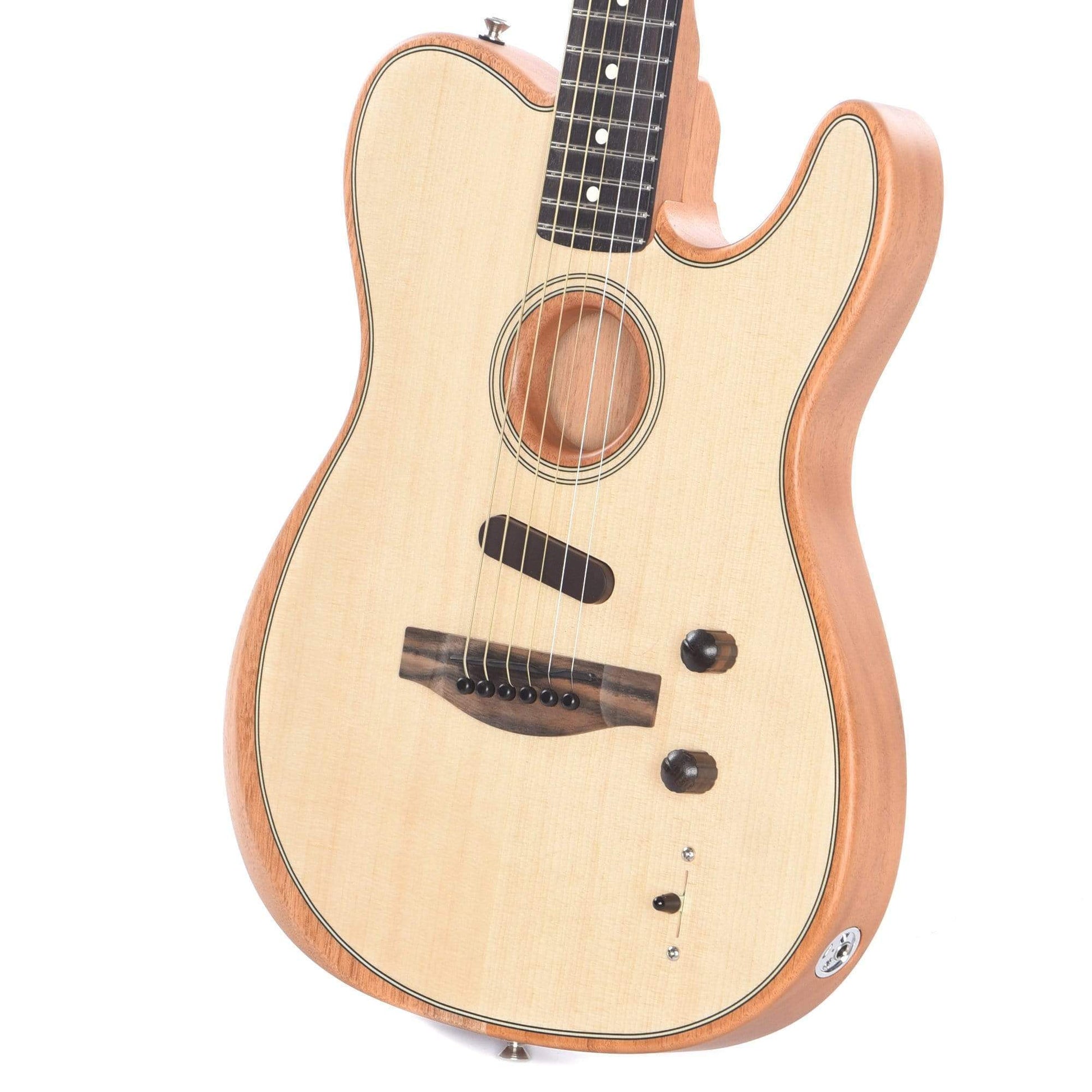 Fender American Acoustasonic Telecaster Natural Acoustic Guitars / Built-in Electronics