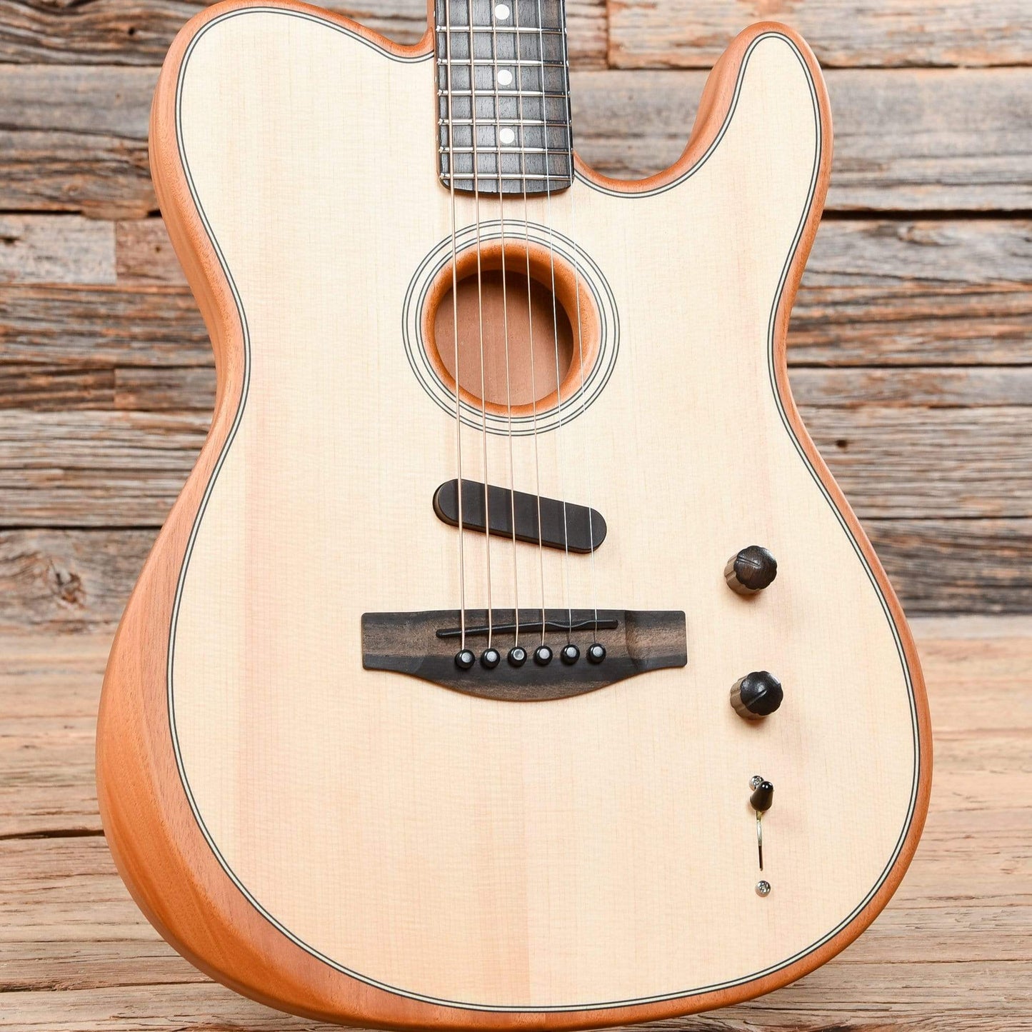 Fender American Acoustasonic Telecaster Natural 2019 Acoustic Guitars / Built-in Electronics