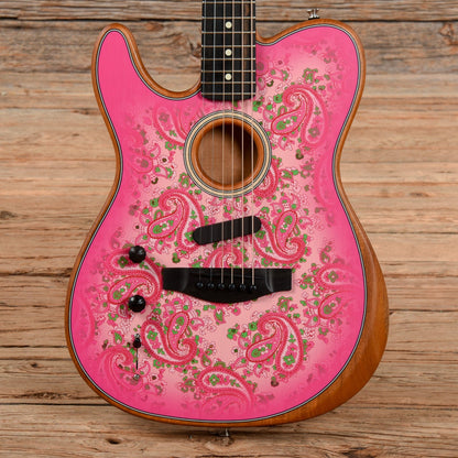 Fender American Acoustasonic Telecaster Pink Paisley 2022 LEFTY Acoustic Guitars / Built-in Electronics