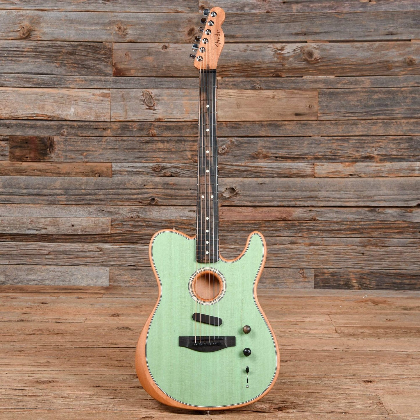 Fender American Acoustasonic Telecaster Surf Green Acoustic Guitars / Built-in Electronics