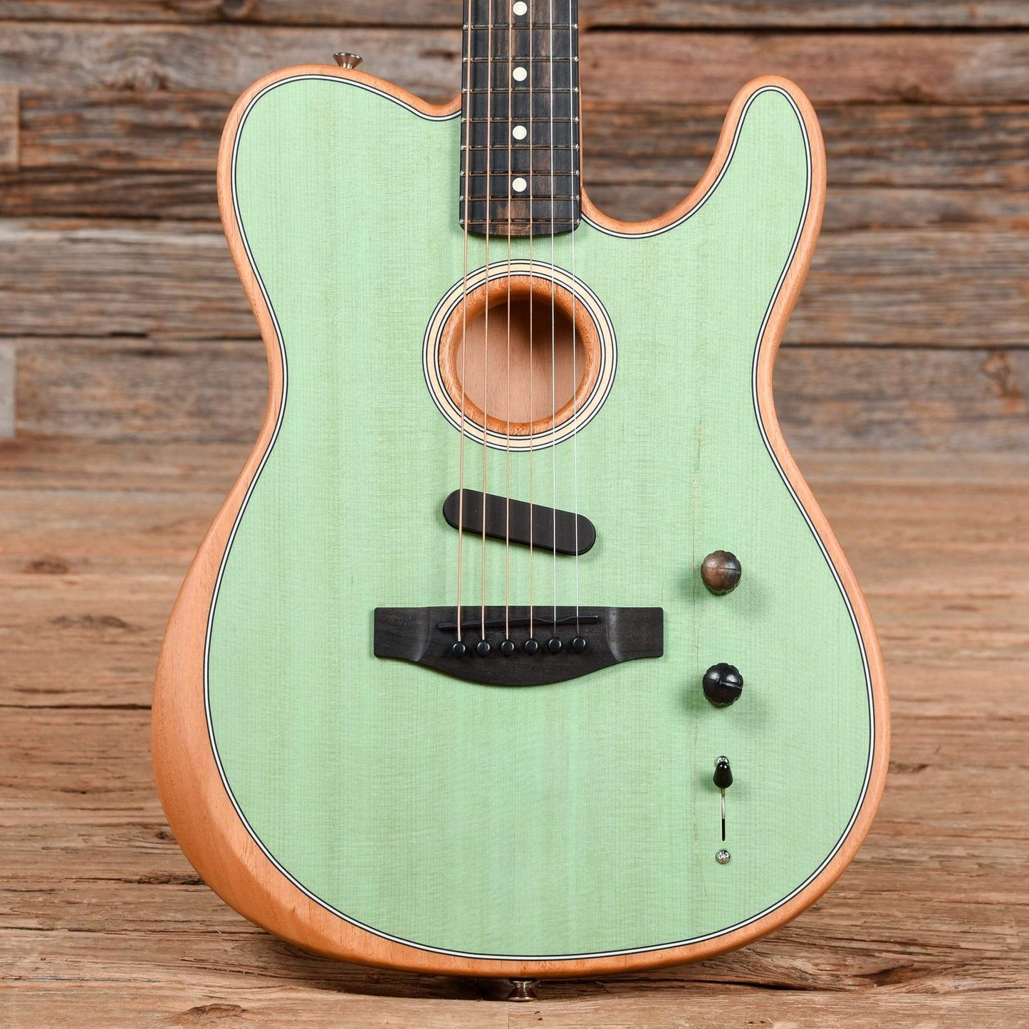 Fender American Acoustasonic Telecaster Surf Green Acoustic Guitars / Built-in Electronics