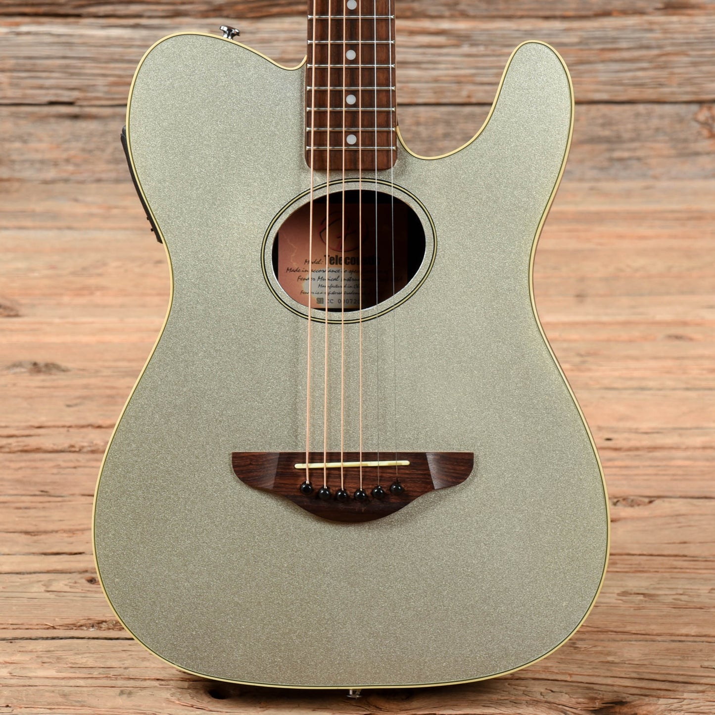 Fender Standard Telecoustic Silver Sparkle 2000 Acoustic Guitars / Built-in Electronics