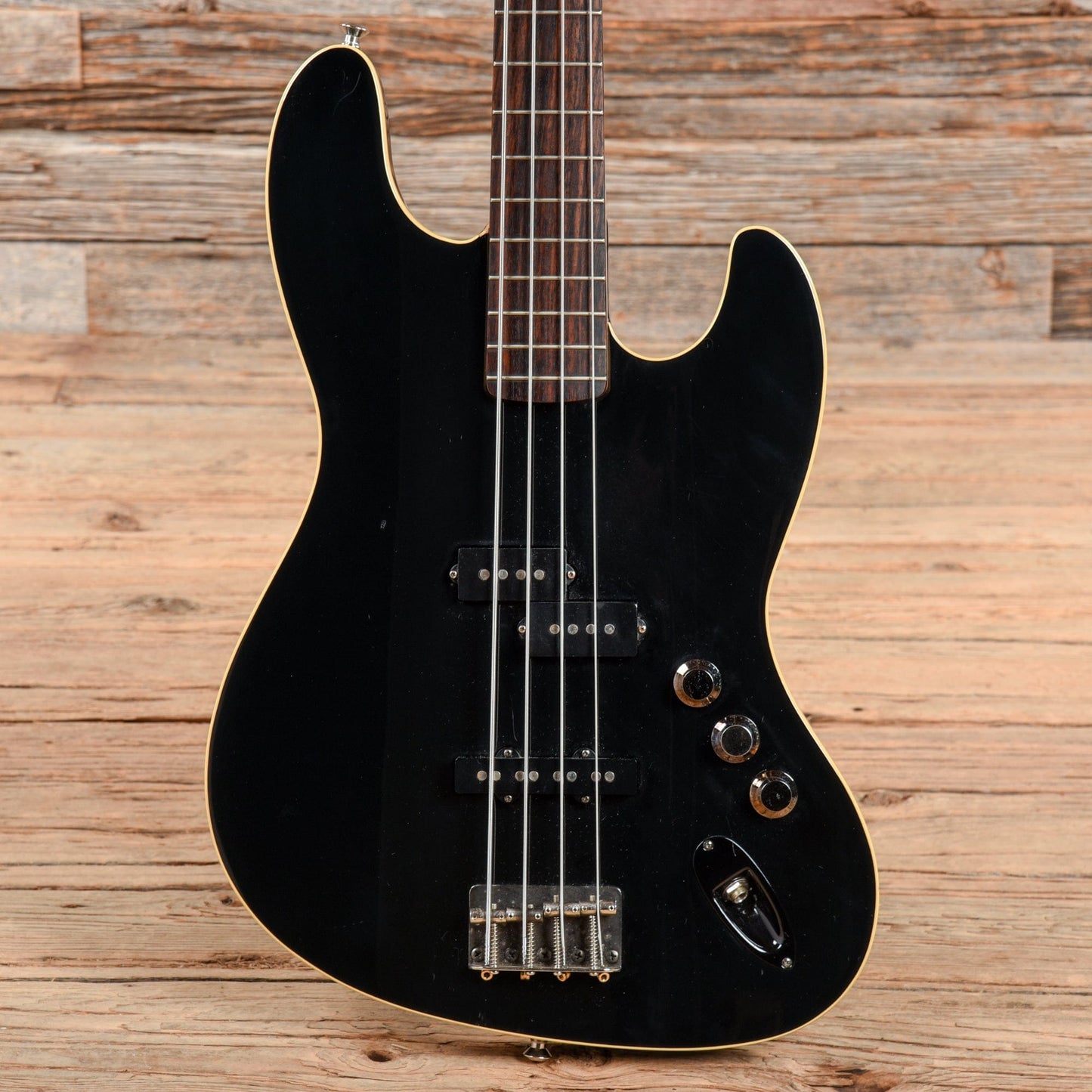 Fender Aerodyne Jazz Bass Black Bass Guitars / 4-String