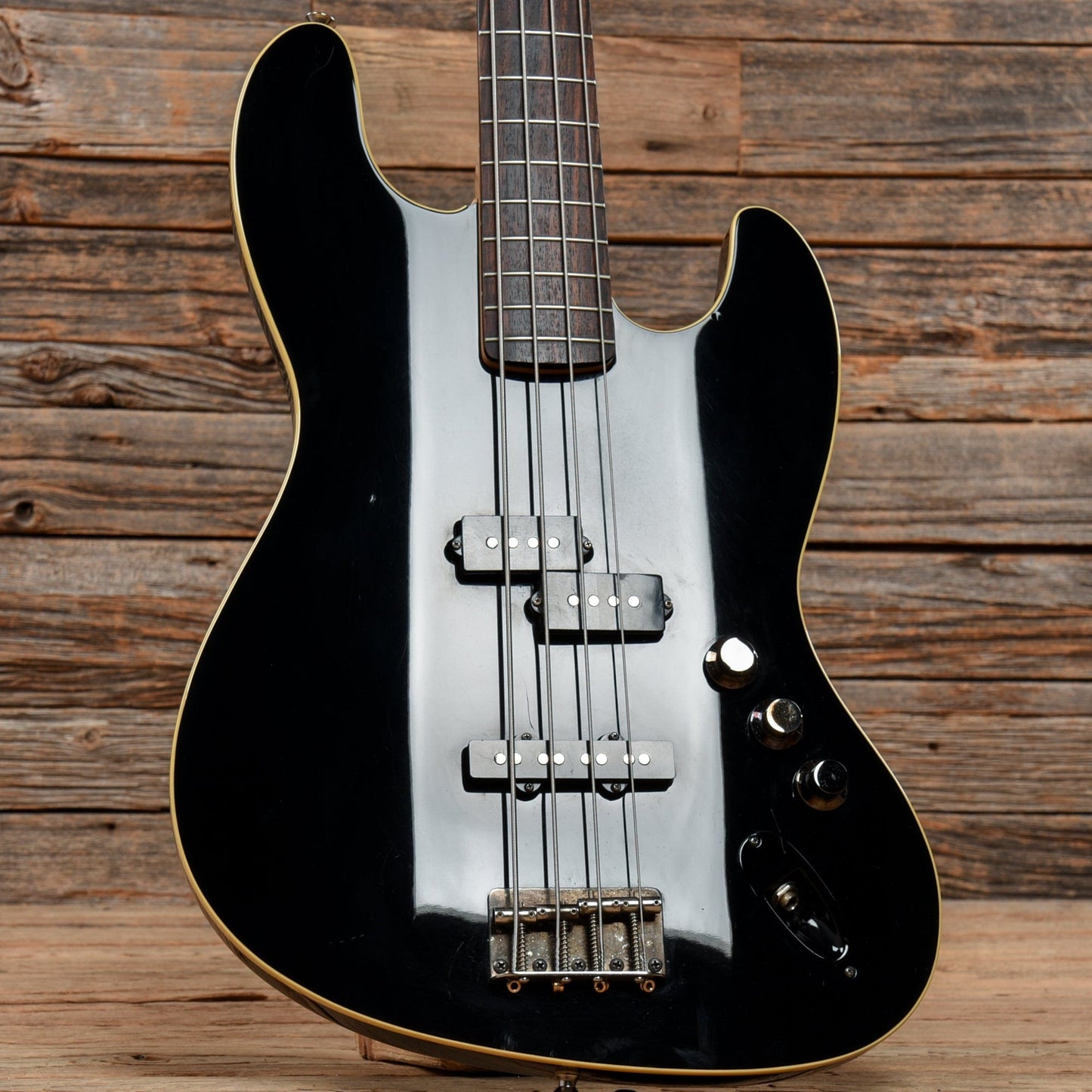 Fender Aerodyne Jazz Bass Black Bass Guitars / 4-String