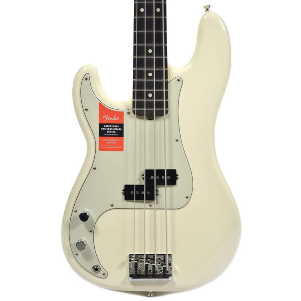 Fender American Pro Precision Bass Lefty RW Olympic White w/ Mint Pick ...