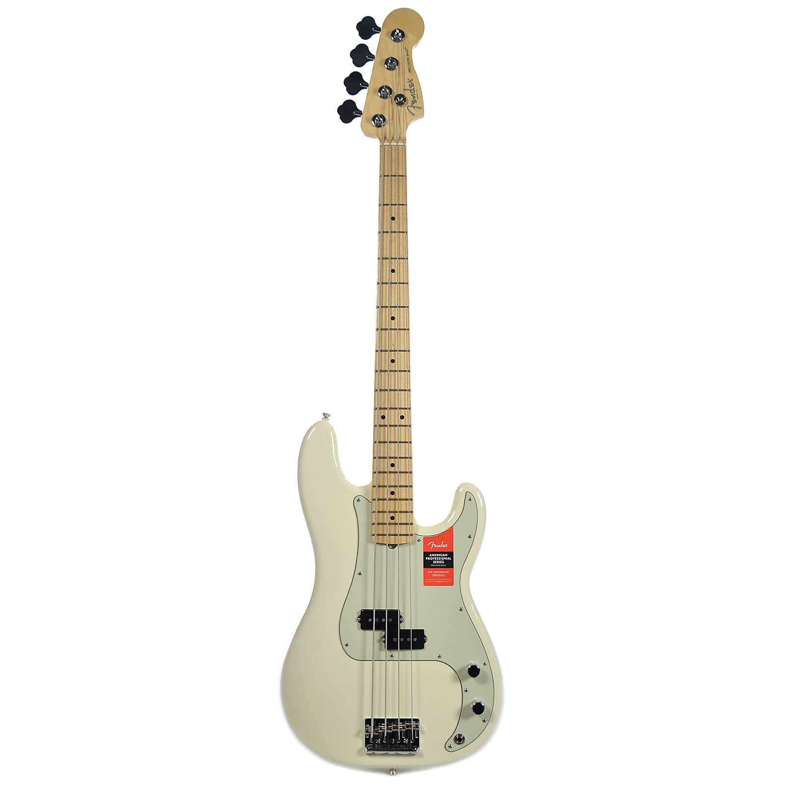 Fender American Pro Precision Bass MN Olympic White Bass Guitars / 4-String