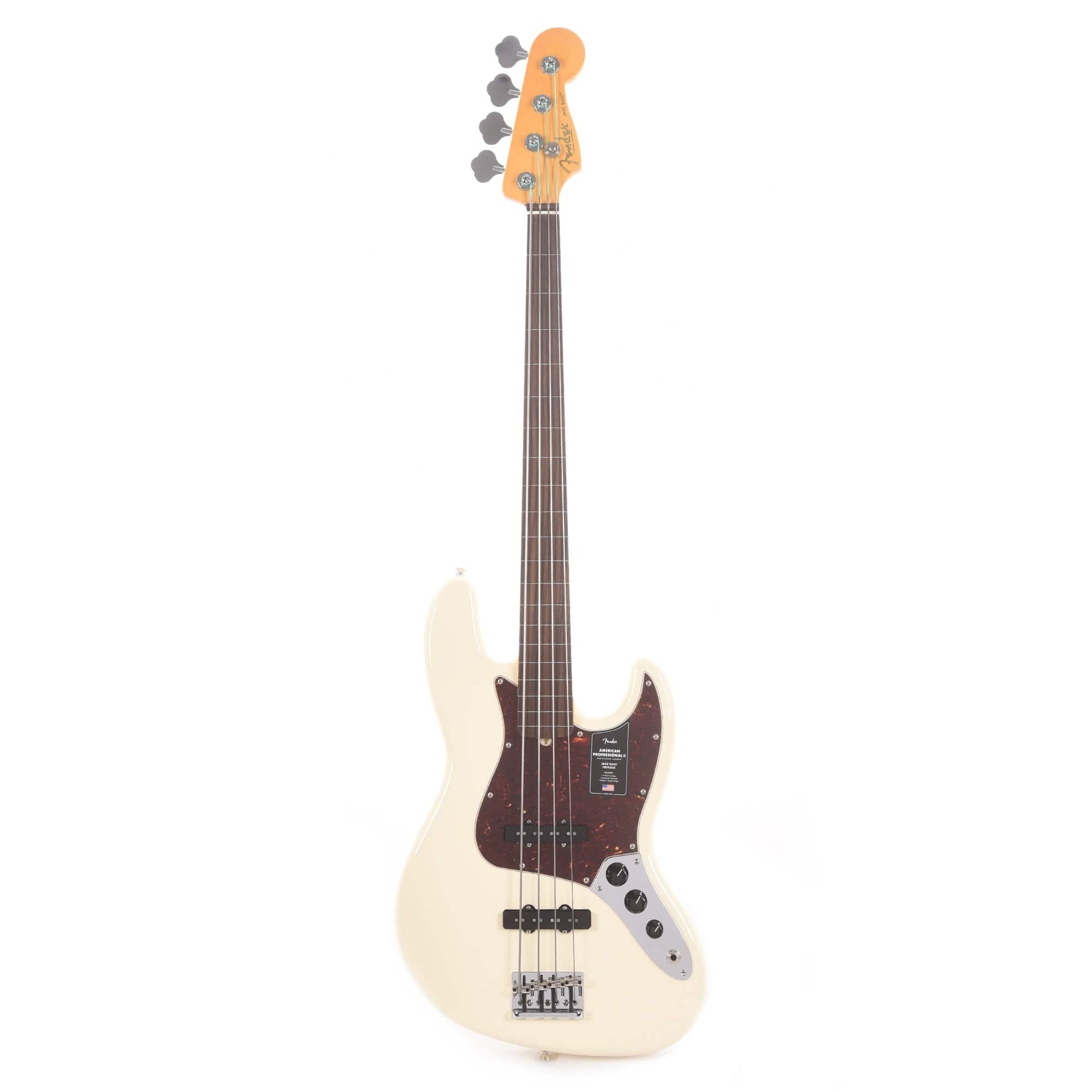 Fender American Professional II Jazz Bass Fretless Olympic White Bass Guitars / 4-String