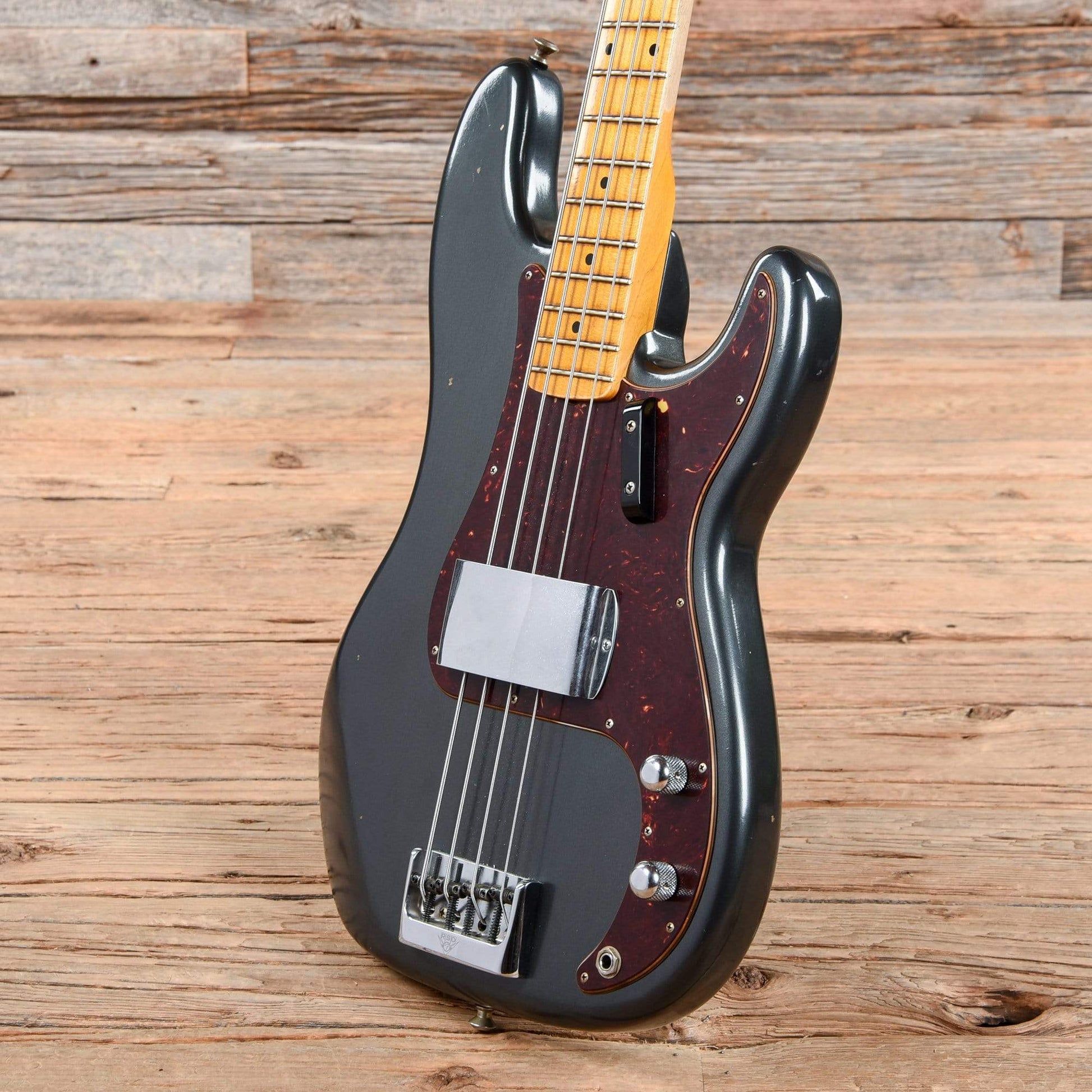 Fender Custom Shop 2019 Postmodern Bass Journeyman Relic Aged Charcoal Frost Metallic Bass Guitars / 4-String