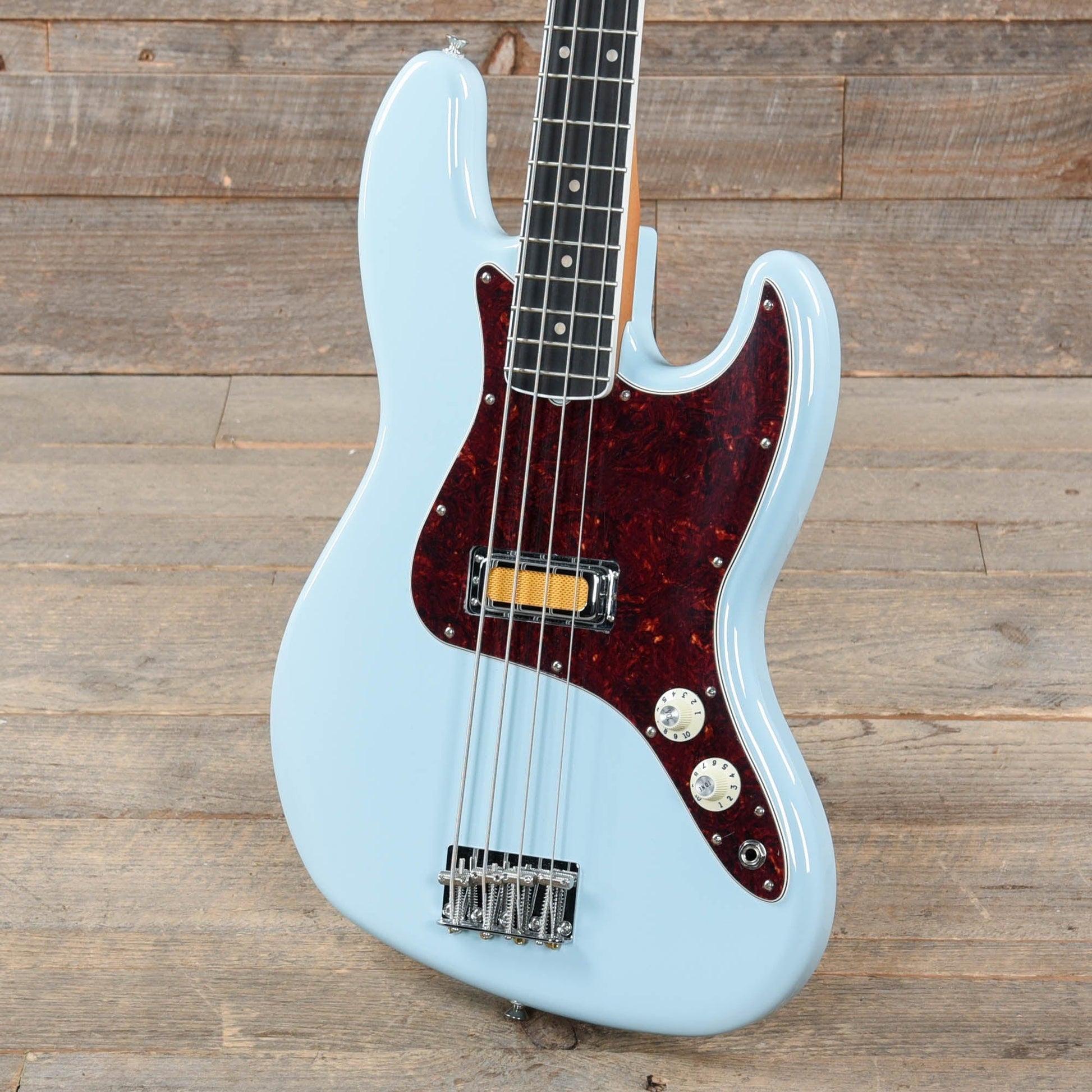 Fender Gold Foil Jazz Bass Sonic Blue Bass Guitars / 4-String