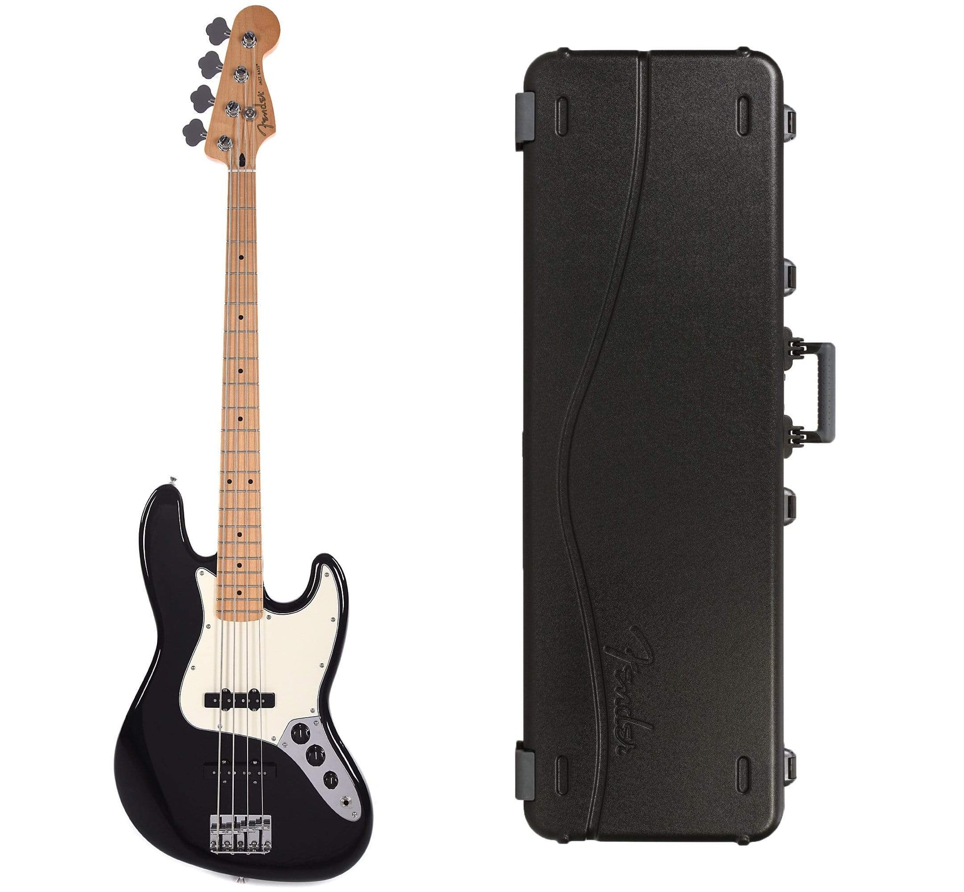 Fender Player Jazz Bass Black Bundle w/Fender Molded Hardshell Case Bass Guitars / 4-String