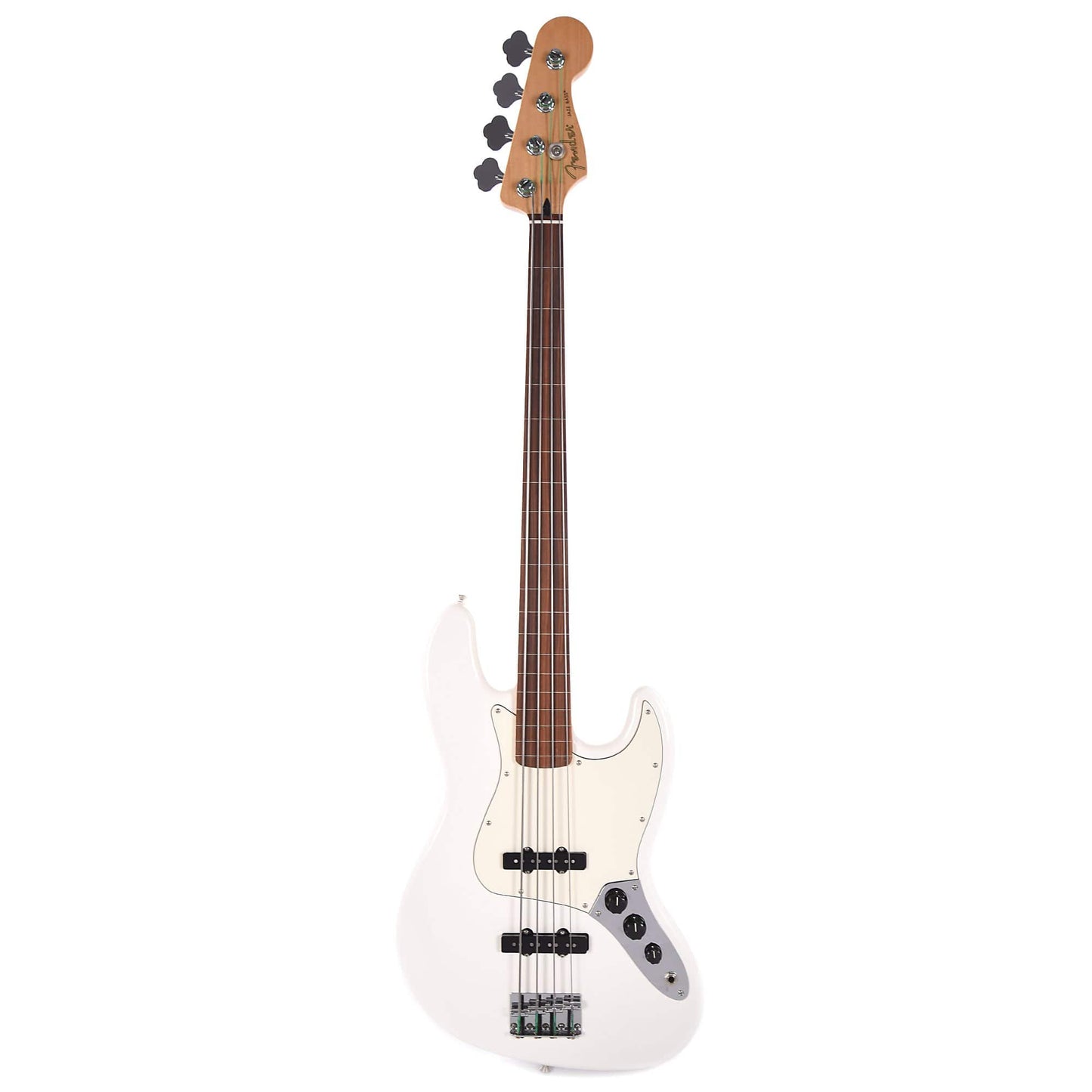 Fender Player Jazz Bass Fretless Polar White Bundle w/Fender Molded Hardshell Case Bass Guitars / 4-String