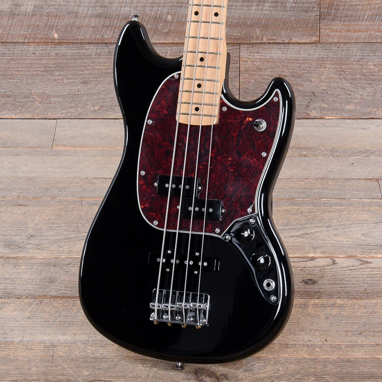 Fender Player Mustang Bass PJ Black w/Tortoise Pickguard Bass Guitars / 4-String