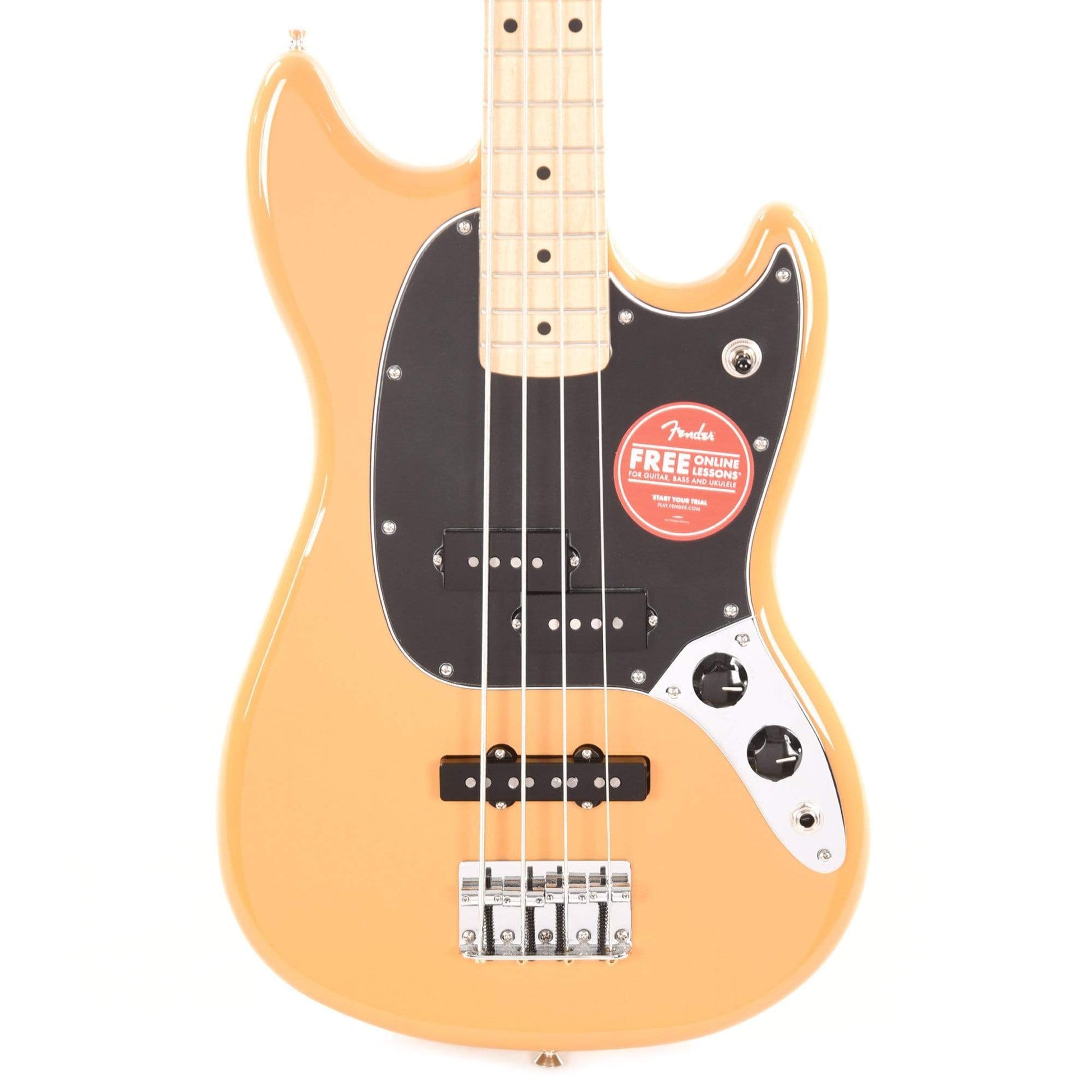 Fender Player Mustang Bass PJ Butterscotch Blonde w/3-Ply Black Pickguard Bass Guitars / 4-String