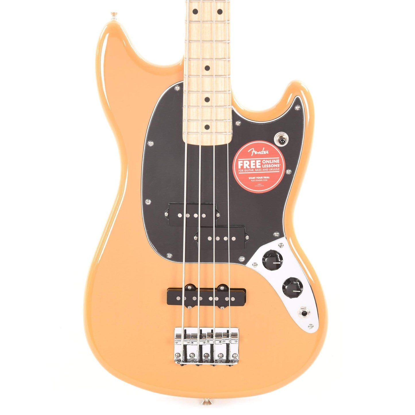 Fender Player Mustang Bass PJ Butterscotch Blonde w/3-Ply Black Pickguard Bass Guitars / 4-String