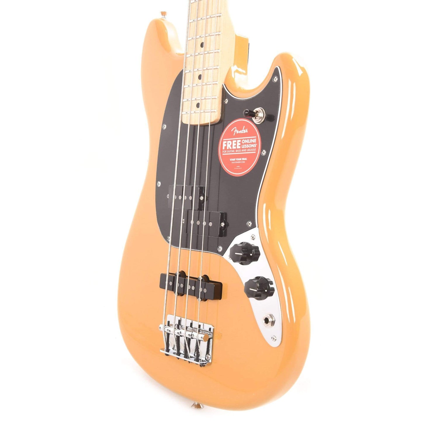 Fender Player Mustang Bass PJ Butterscotch Blonde w/3-Ply Black Pickguard Bass Guitars / 4-String