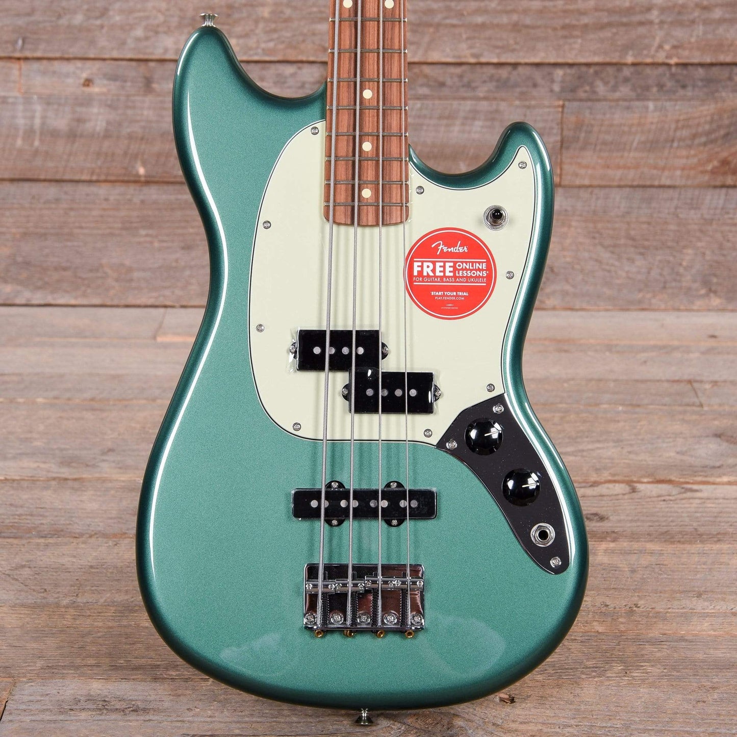 Fender Player Mustang Bass PJ Sherwood Green w/3-Ply Mint Pickguard Bass Guitars / 4-String