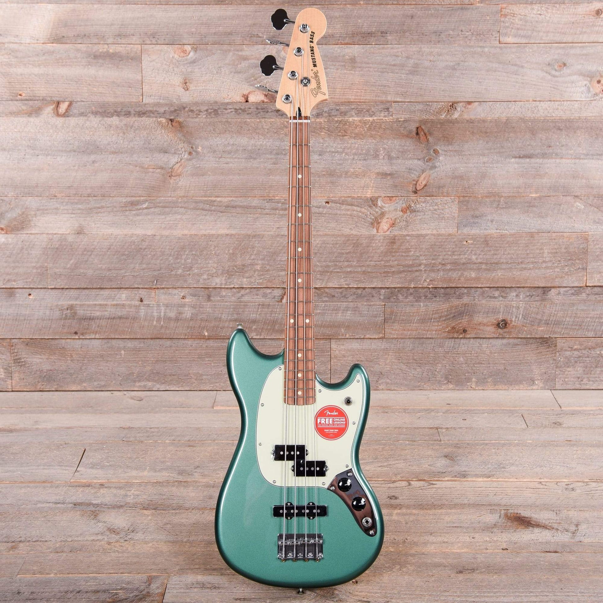 Fender Player Mustang Bass PJ Sherwood Green w/3-Ply Mint Pickguard Bass Guitars / 4-String