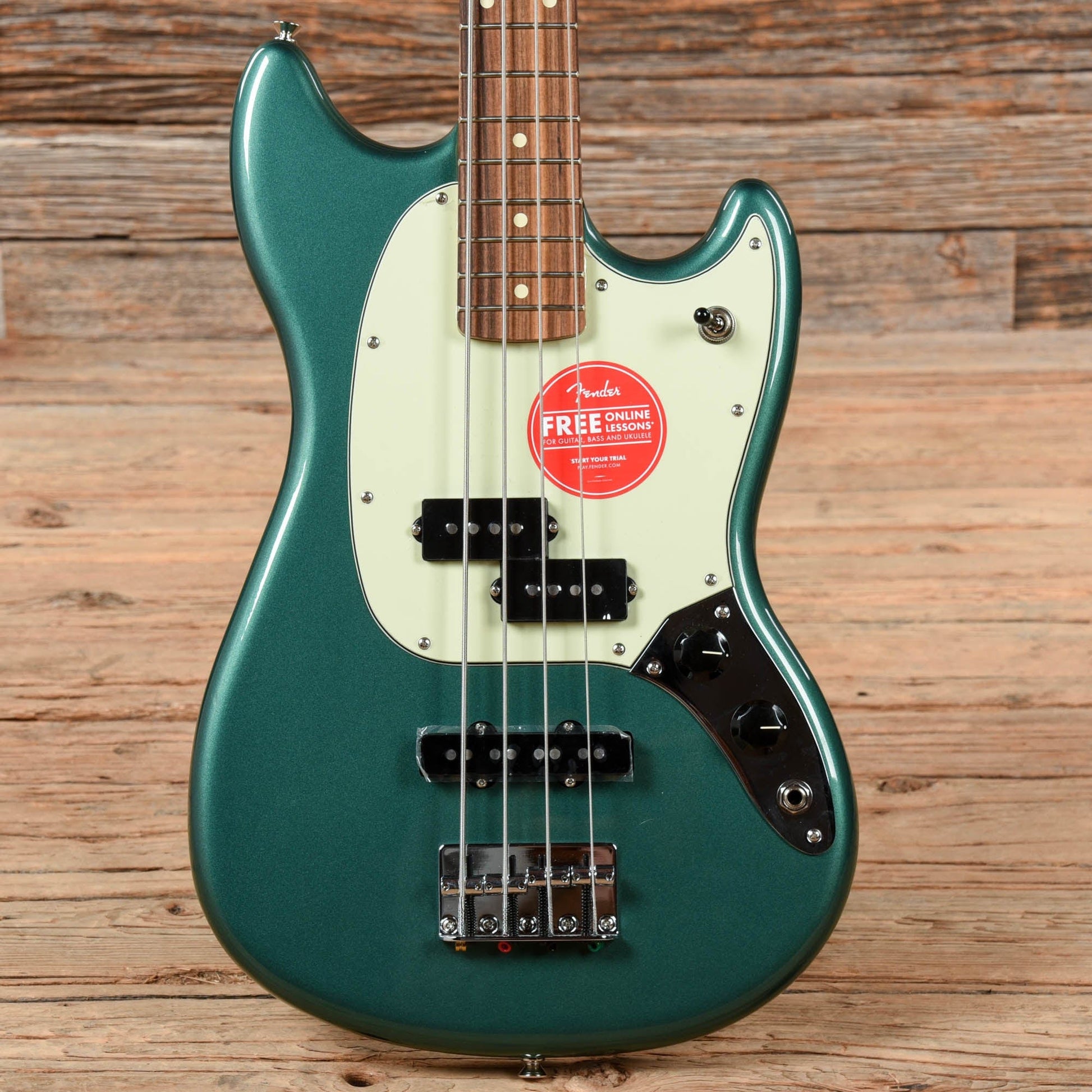 Fender Player Mustang Bass PJ Sherwood Green w/3-Ply Mint Pickguard Bass Guitars / 4-String