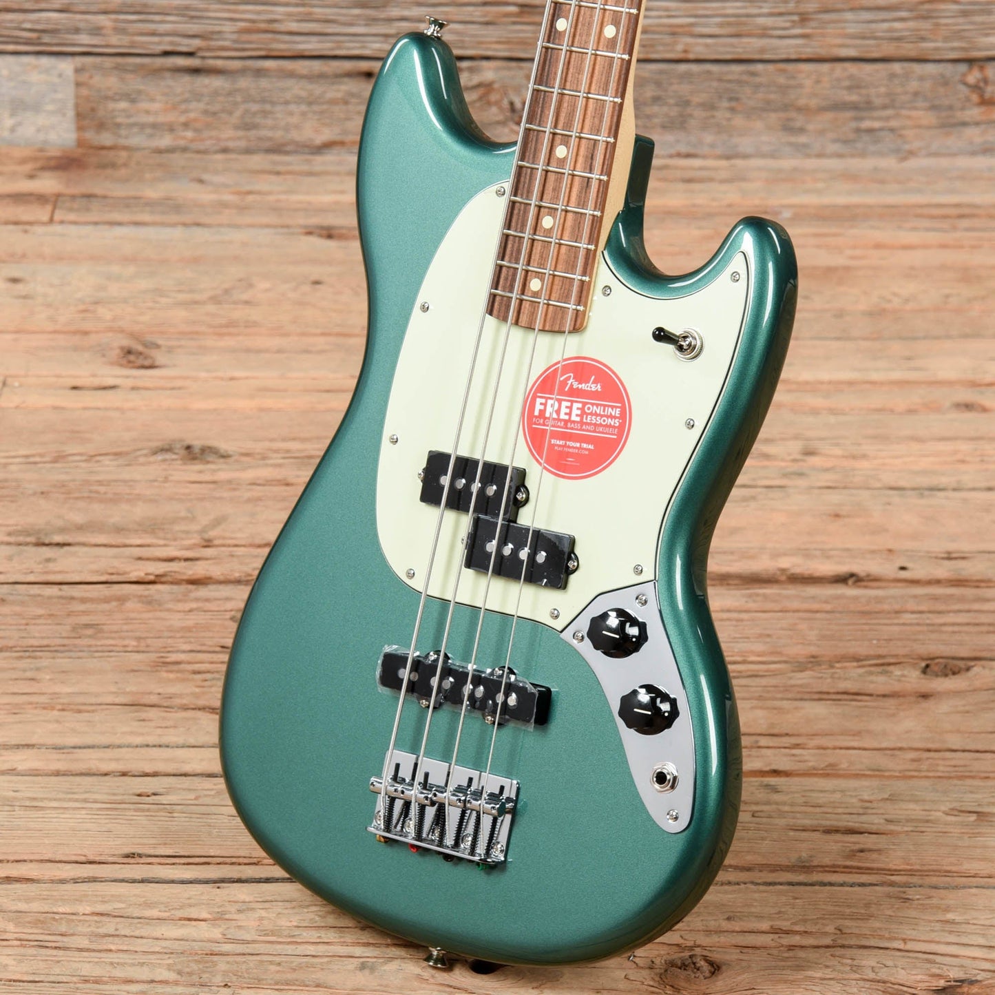 Fender Player Mustang Bass PJ Sherwood Green w/3-Ply Mint Pickguard Bass Guitars / 4-String