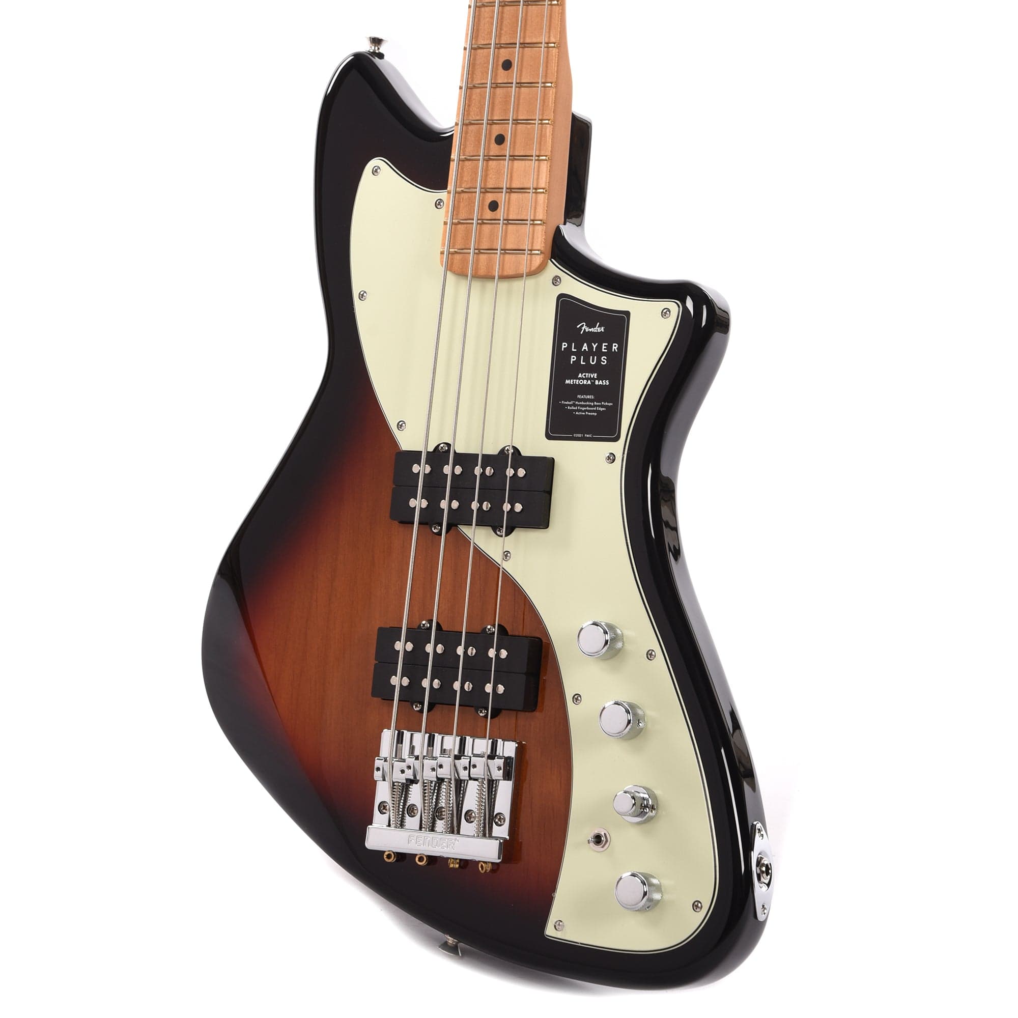 Fender Player Plus Active Meteora Bass 3-Tone Sunburst Bass Guitars / 4-String