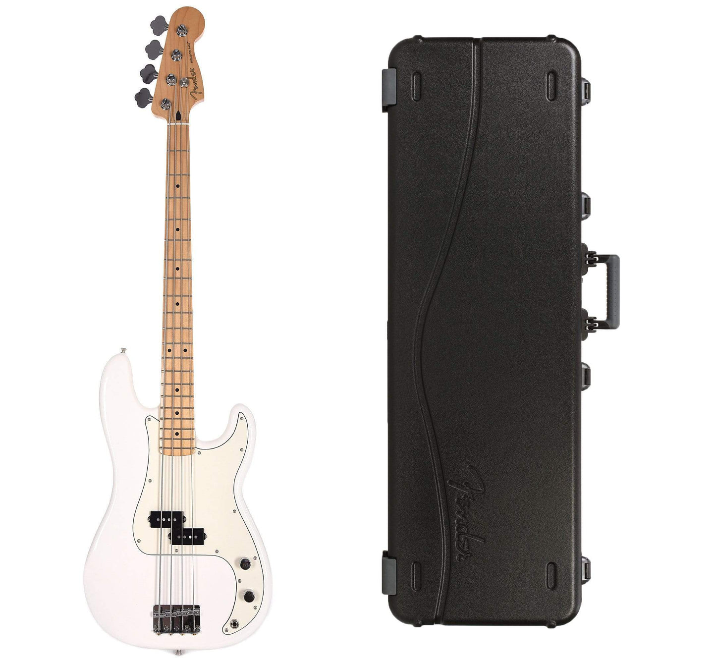 Fender Player Precision Bass Polar White Bundle w/Fender Molded Hardshell Case Bass Guitars / 4-String