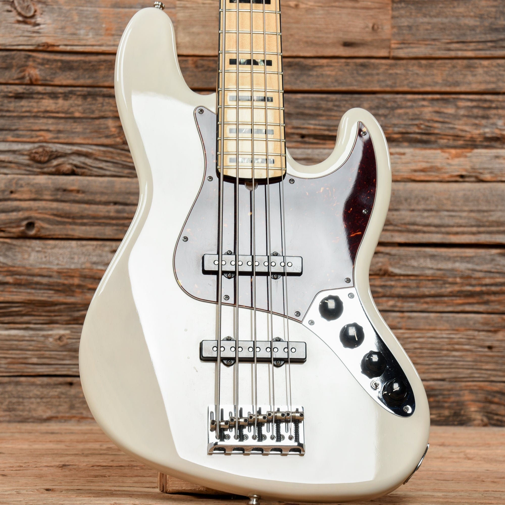 Fender American Deluxe Jazz Bass V Olympic White 2015 – Chicago Music  Exchange