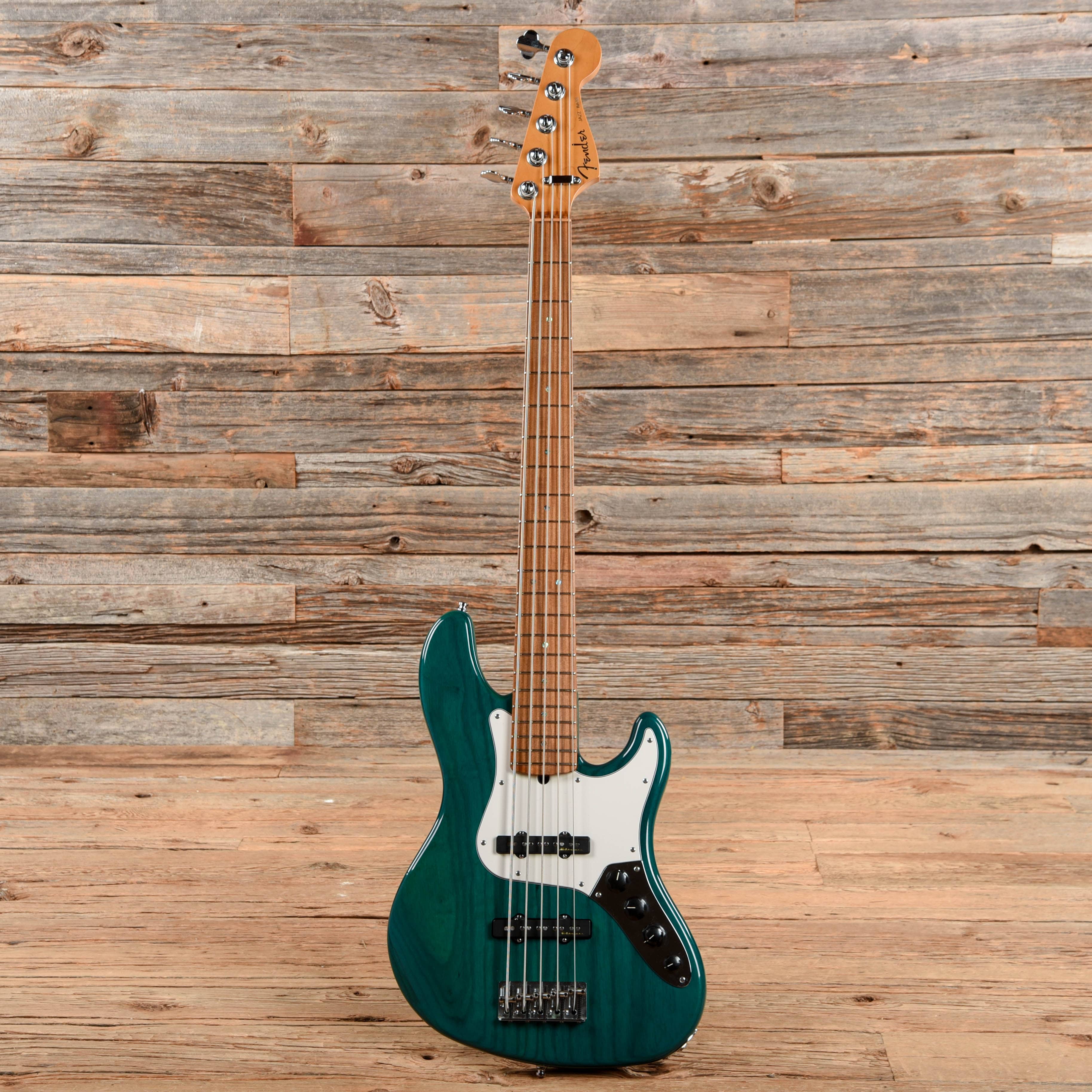 Fender American Deluxe Jazz Bass V Transparent Green 1999 