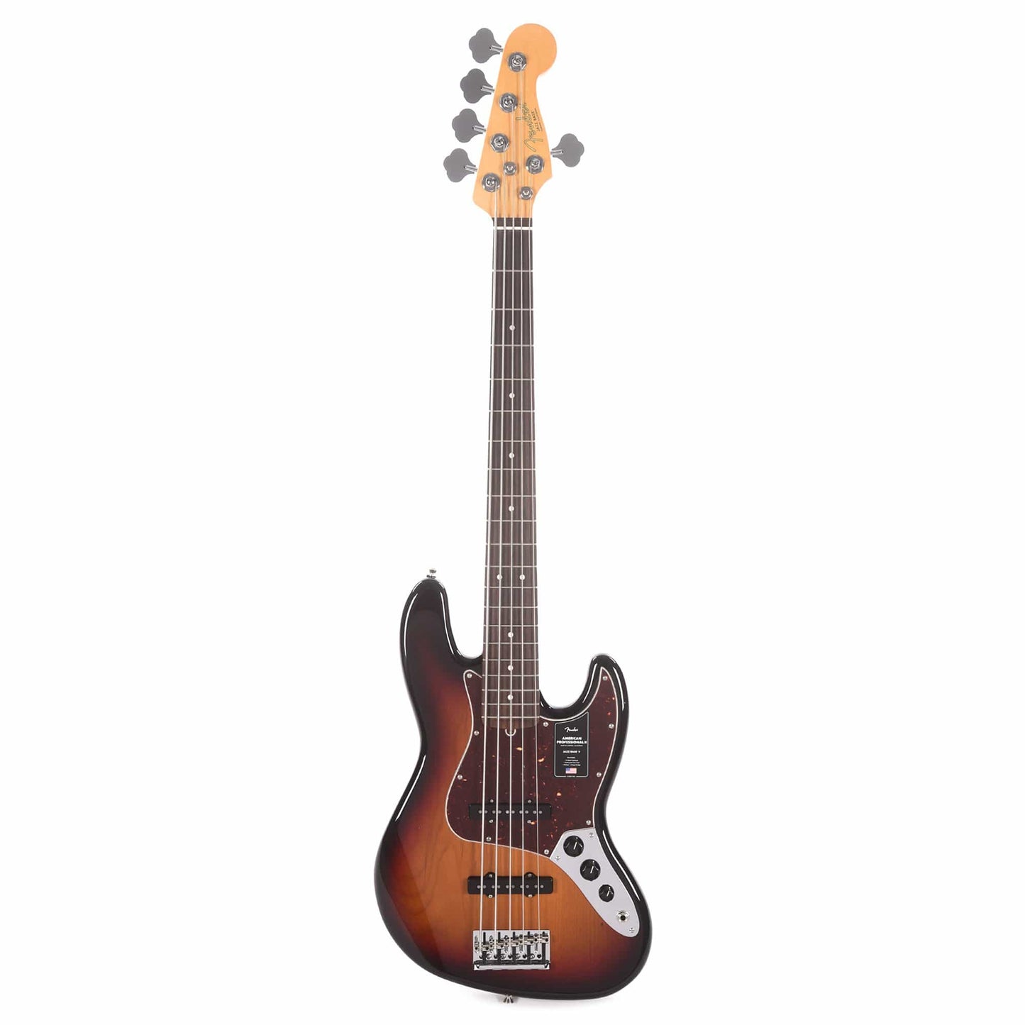 Fender American Professional II Jazz Bass V 3-Tone Sunburst Bass Guitars / 5-String or More