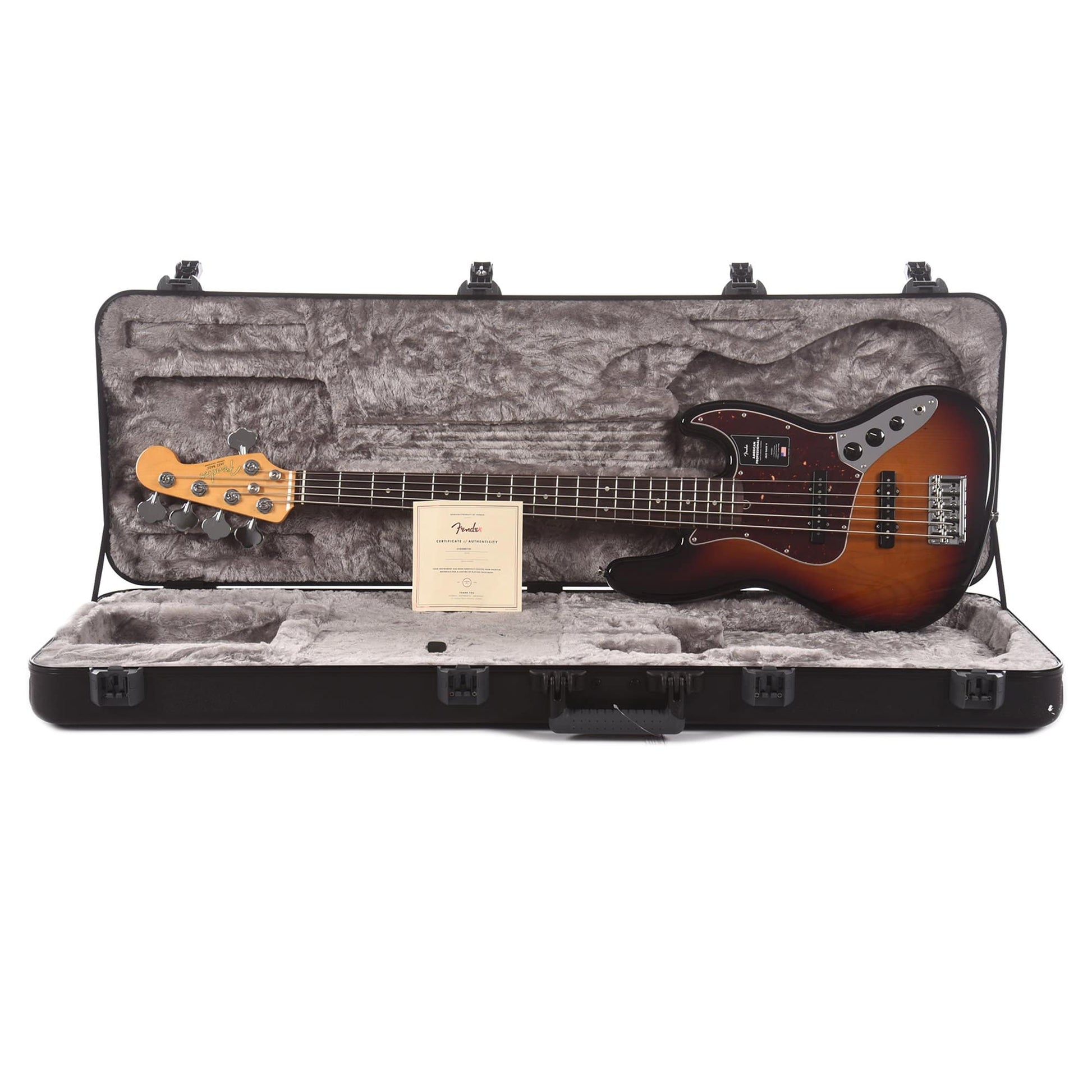 Fender American Professional II Jazz Bass V 3-Tone Sunburst Bass Guitars / 5-String or More